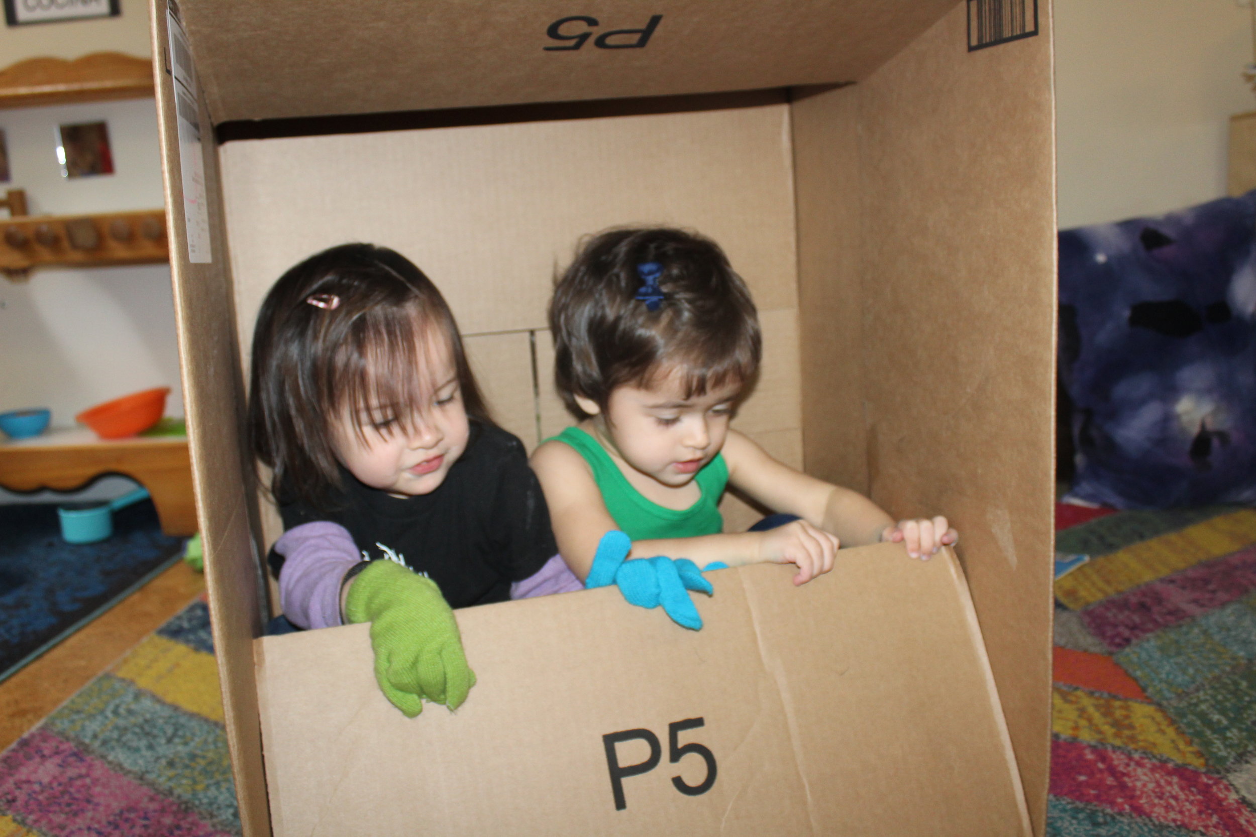  Cardboard boxes also promote comfort and security.&nbsp;&nbsp; It creates an emotional need to be in a small space. &nbsp;It enables the child to connect with their inner need to be bundled up or embraced.&nbsp; It also provides a sensory experience