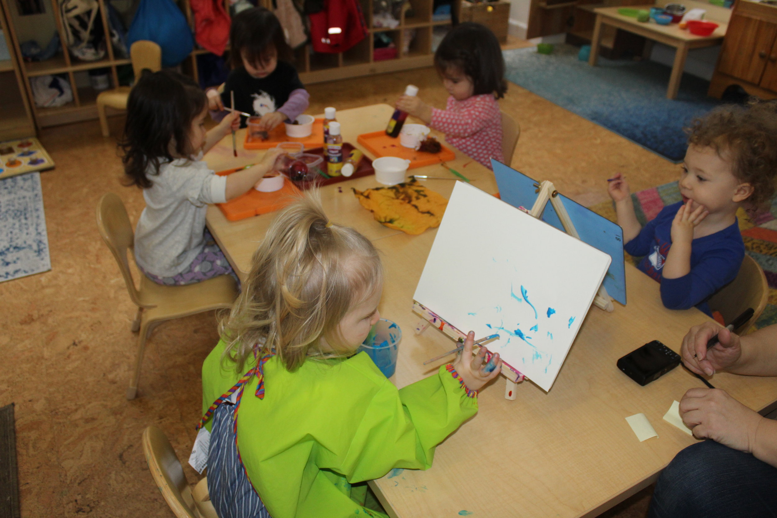  As Remy was painting, the teacher asked her, What are you drawing, Remy?&nbsp; Remy gazes at her art piece with a keen eye.&nbsp; She appears to be observing carefully everything she has drawn.&nbsp; &nbsp; Madeline indicated that she was drawing a 