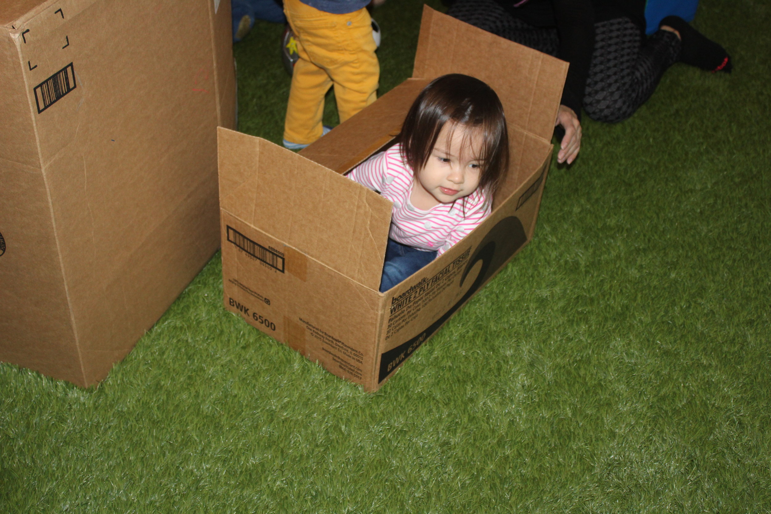  Toddlers are learning to understand their own space. &nbsp;Children are constantly testing their body; they crawl in, around, over, and under things. &nbsp;The first thing toddlers do when they see a cardboard box is to try to get in it. &nbsp;As th