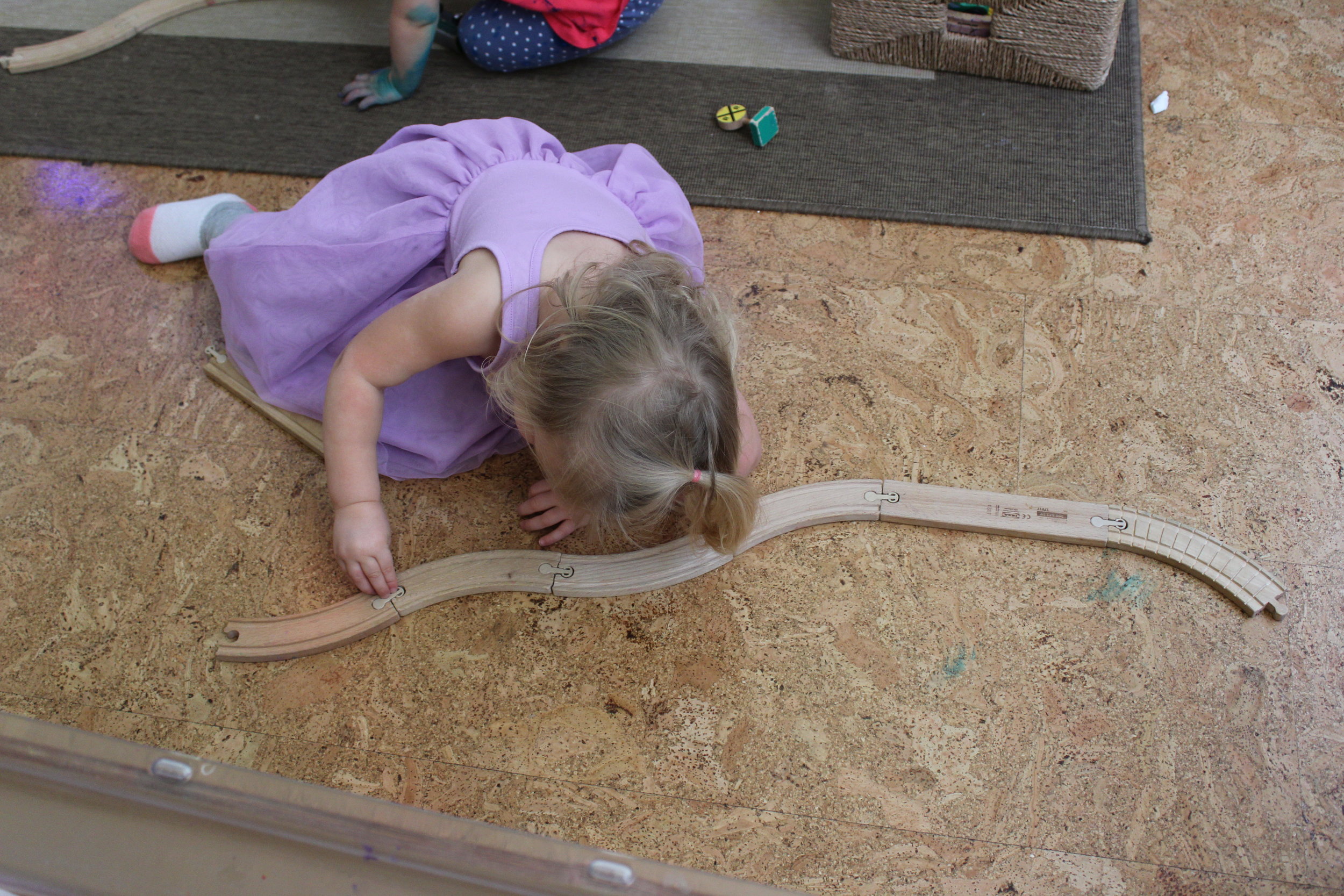  Train tracks are not only fun but developmentally appropriate for young toddlers.&nbsp; They are tools that help facilitate optimum child growth and development.&nbsp;&nbsp;&nbsp; Each piece stimulates Madeline imagination and creativity.&nbsp; It a