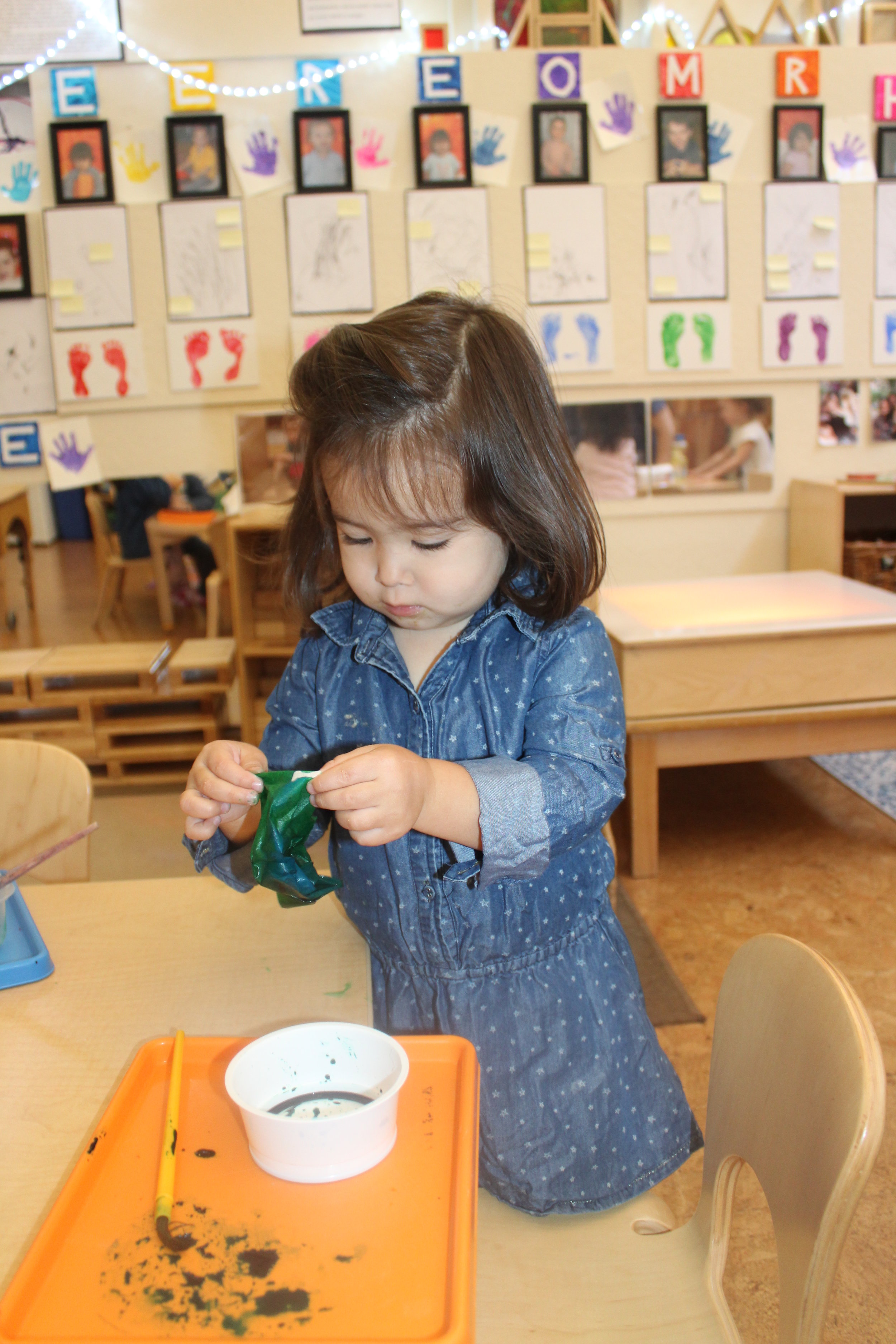  Earth Day activity, using coffee filter paper, blue and green watercolor, representing the earth.   