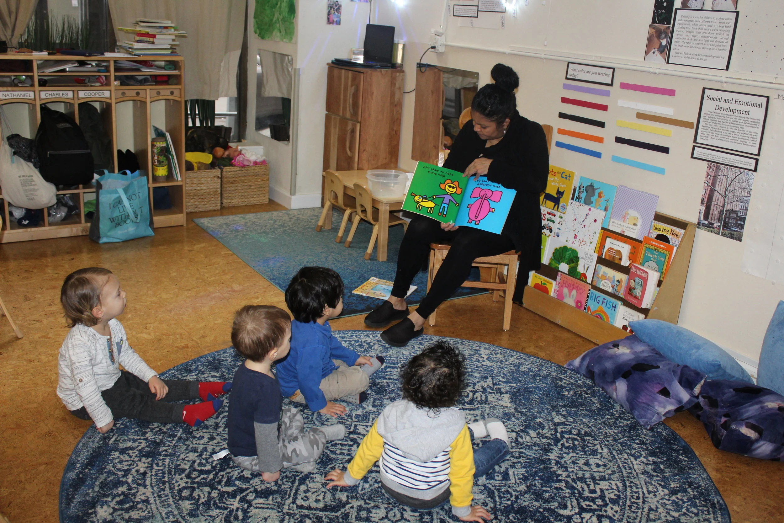  The children are enjoying listening to the new books we received from our wish list.&nbsp;   