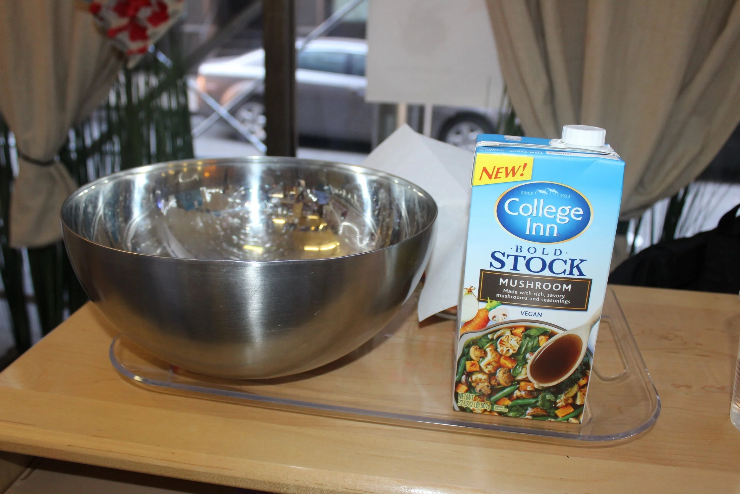  The children helped Diane make soup with broth frozen vegetables (peas and carrots.)   