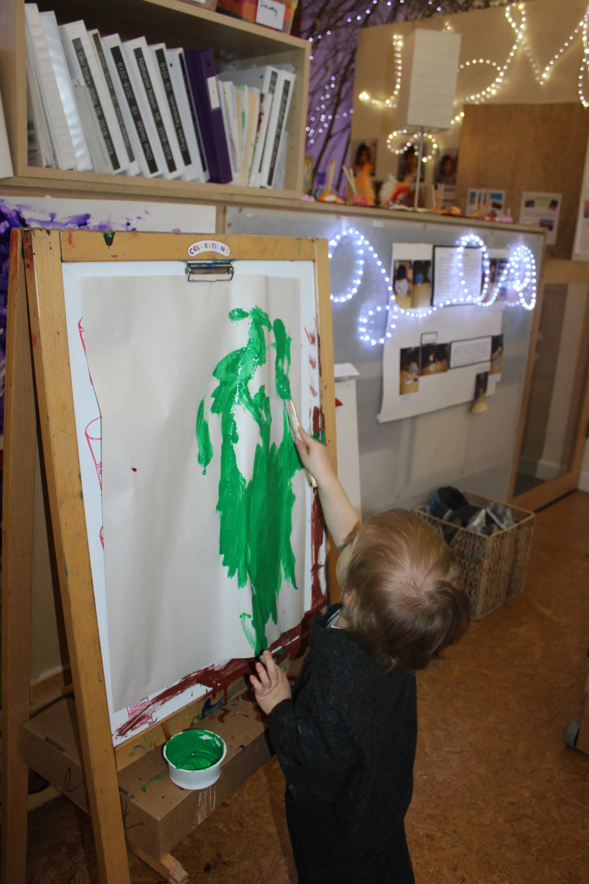    The Benefits of Working On An Easel    Fine Motor : Moving the painting tool from the paint container to the easel surface requires focus and control.   Large Motor:  Because of the angle of the arm, using the easel works the shoulder and entire a