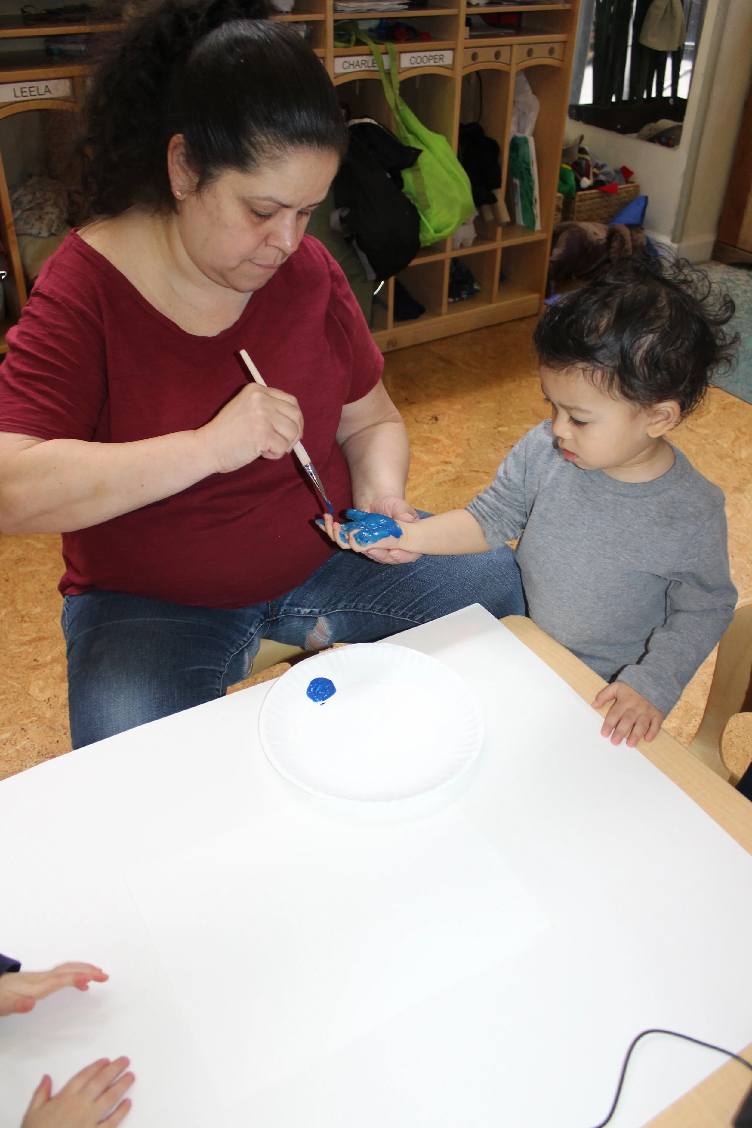  We are creating a poster with all the children's handprint for the Week of the Young Child.   