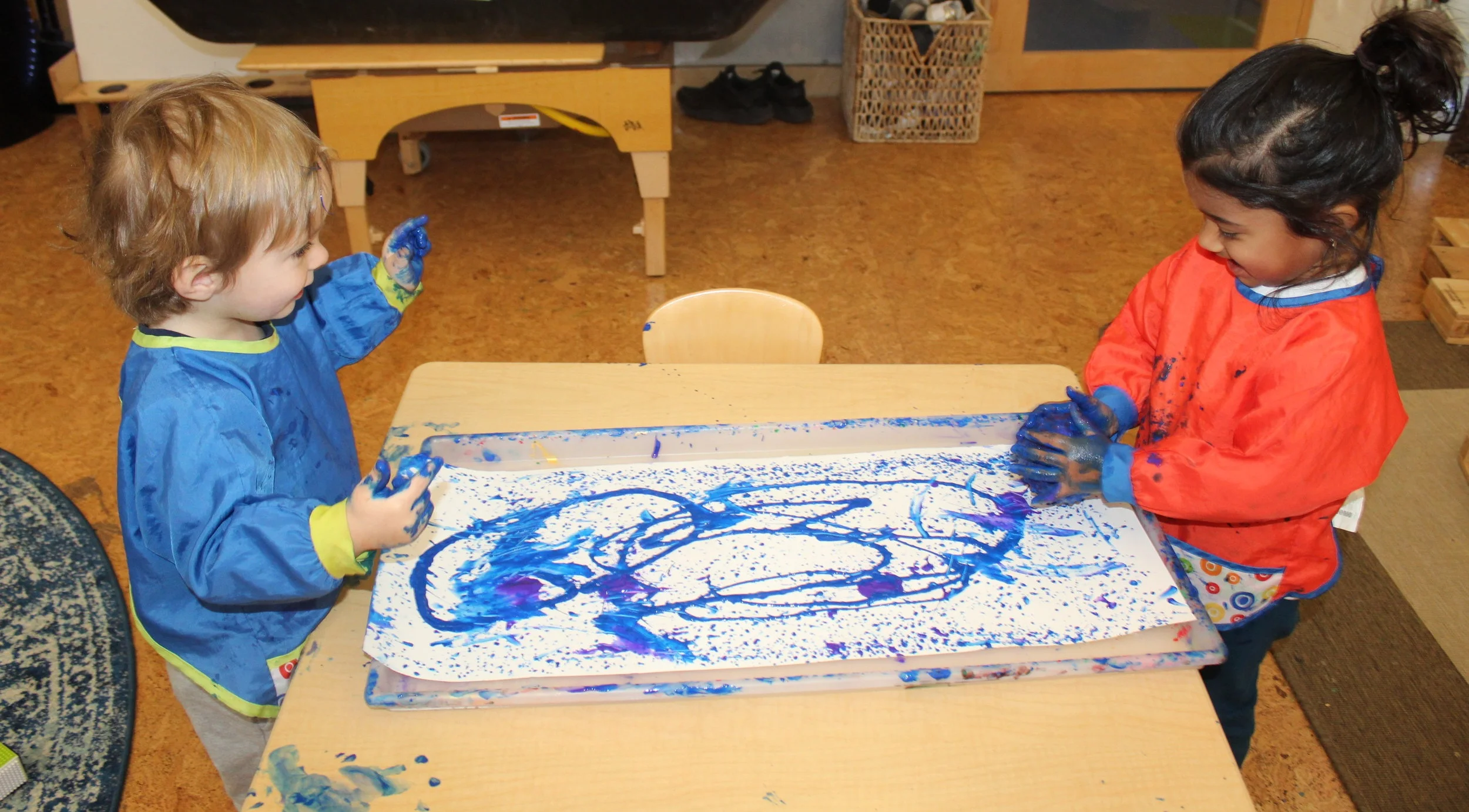  Taking turns is an essential skill for children. It will benefit them in school as they interact with other children. The best way to teach a toddler or preschooler to take turns is through practice.   Charles : “Blue!”   Leela:  “I see blue and pur