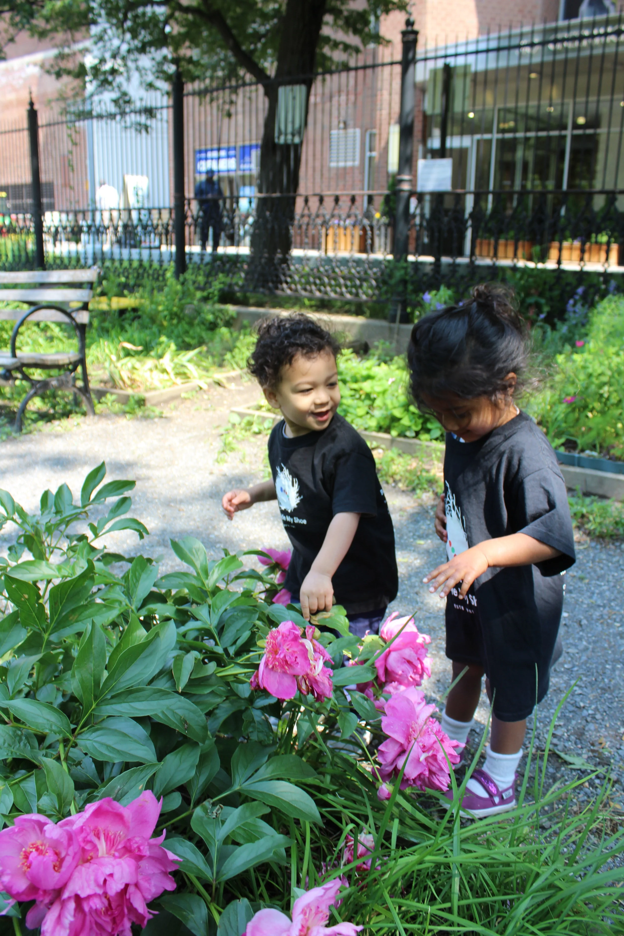  The children enjoyed the walk as they observed the plants and flowers. 