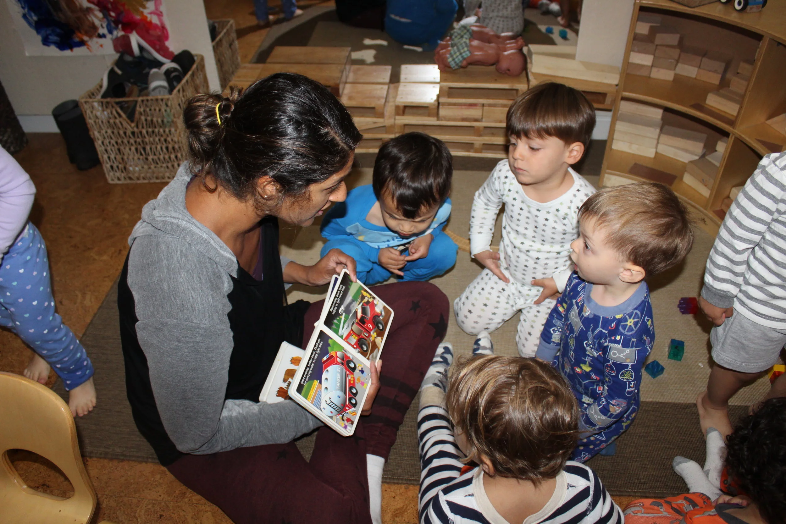  Leela’s Mom read to the children.   