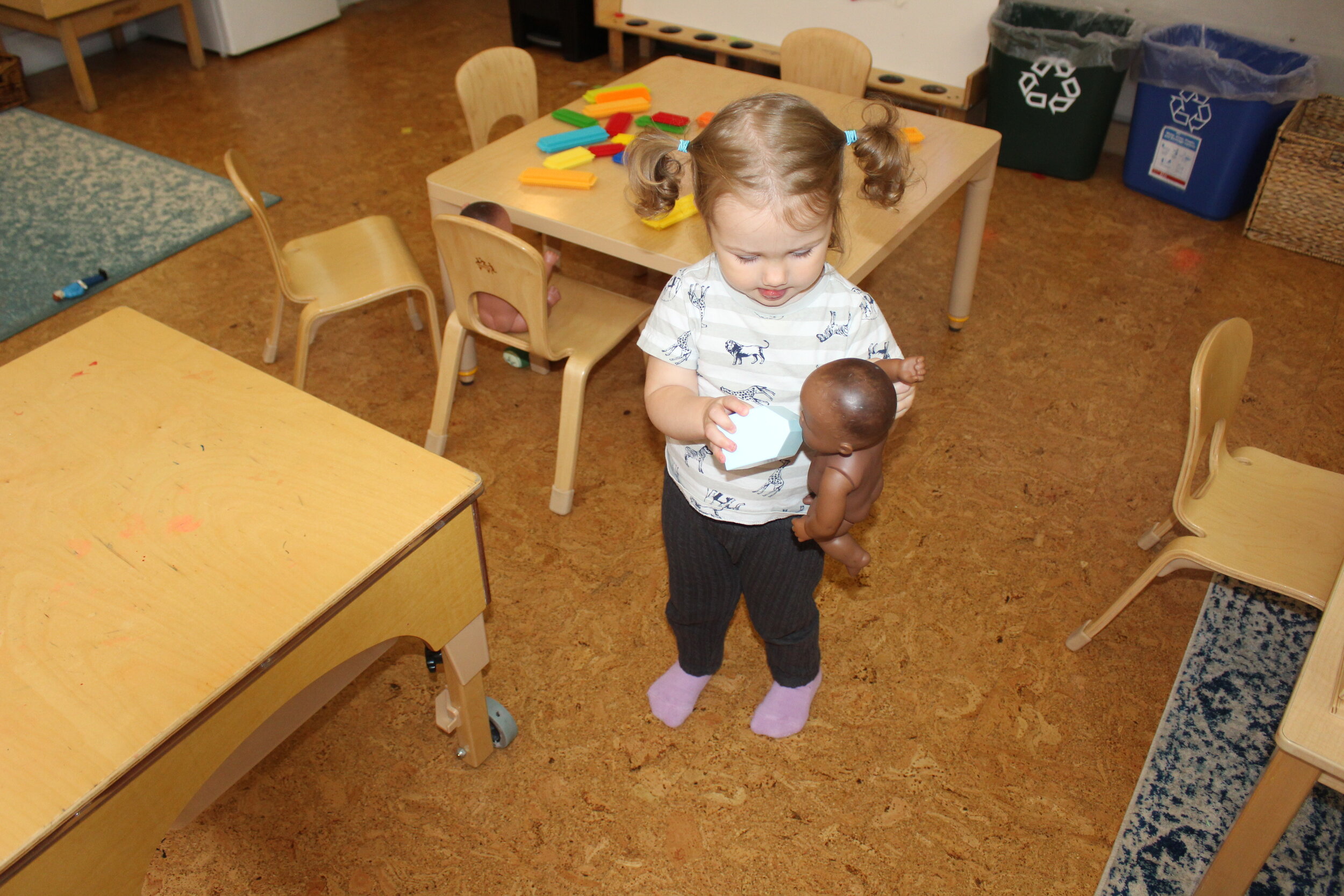   Ophelia: ” I give baby milk. It hungry. Baby eating cow. Milk, mmm.” 