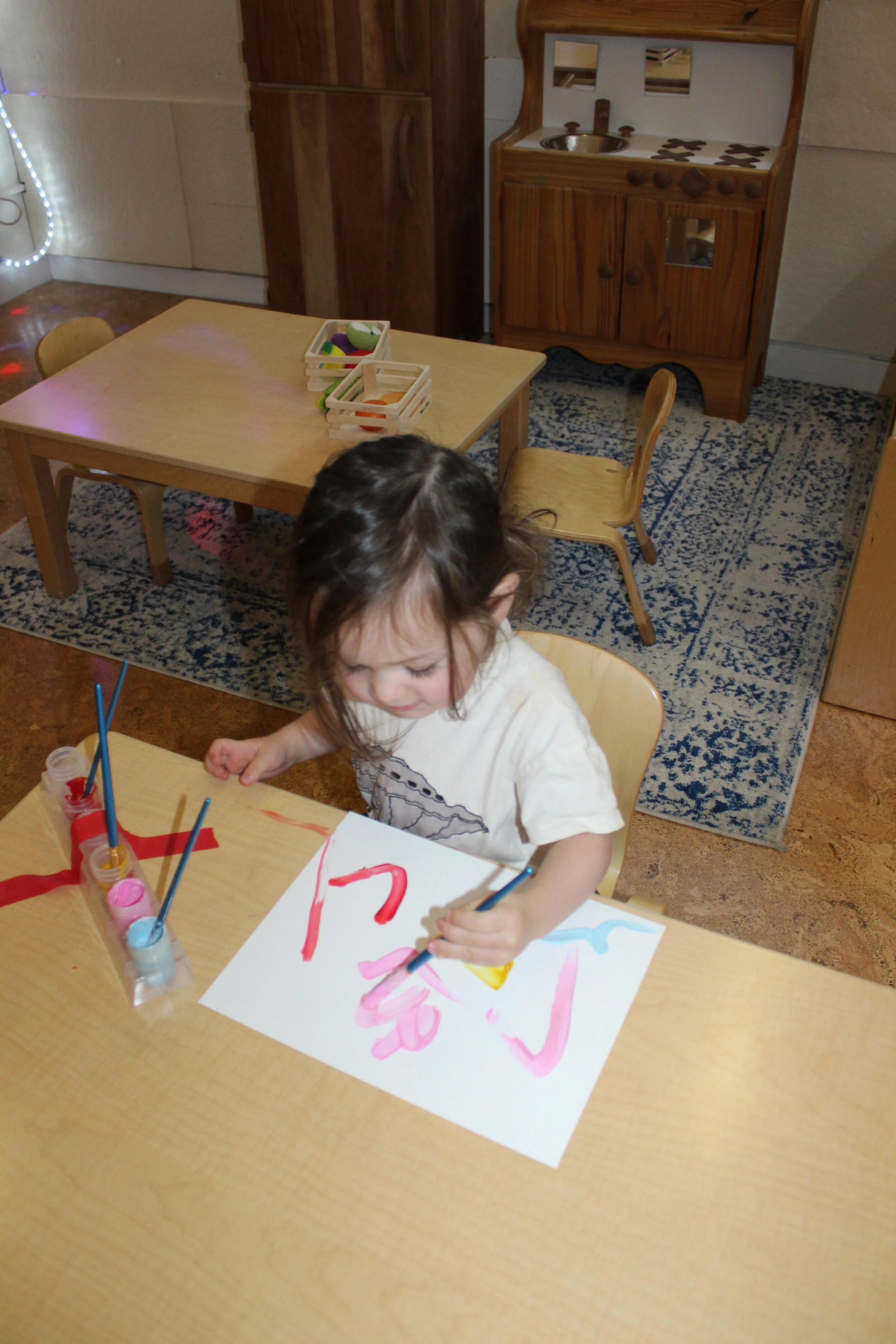   Annabelle:  “I making blue dinosaur! I making pink dinosaur!” 