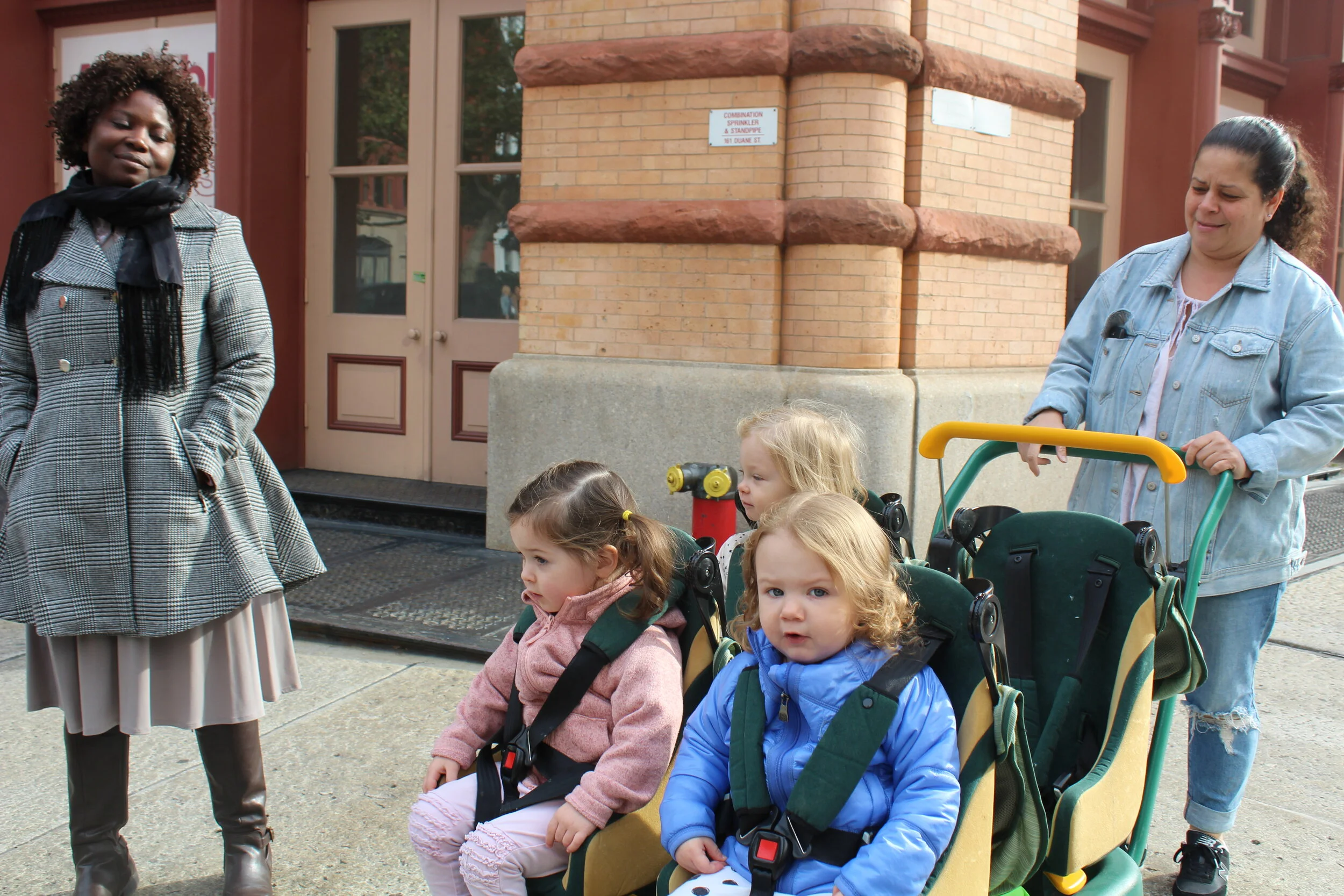  We took a stroll in the neighborhood, and the children saw cars, trucks, people, flowers, and Halloween decorations. They sang different songs as they were sitting in the stroller: Baa, Baa Black Sheep, Twinkle Twinkle Little Star, Old McDonald, and