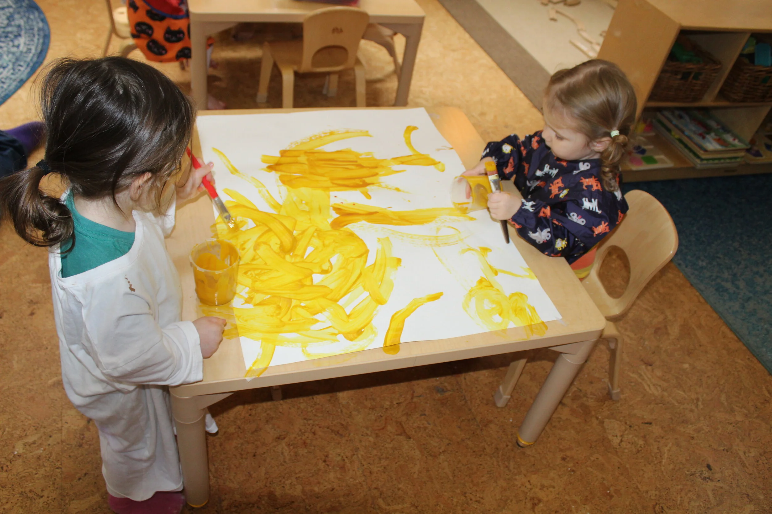  We explore a variety of colors; however, we have investigated specific colors in depth; for example, blue and orange. We are now focusing on Yellow. Starting next week, every day, we will ask the children. What color are they wearing today? They wil
