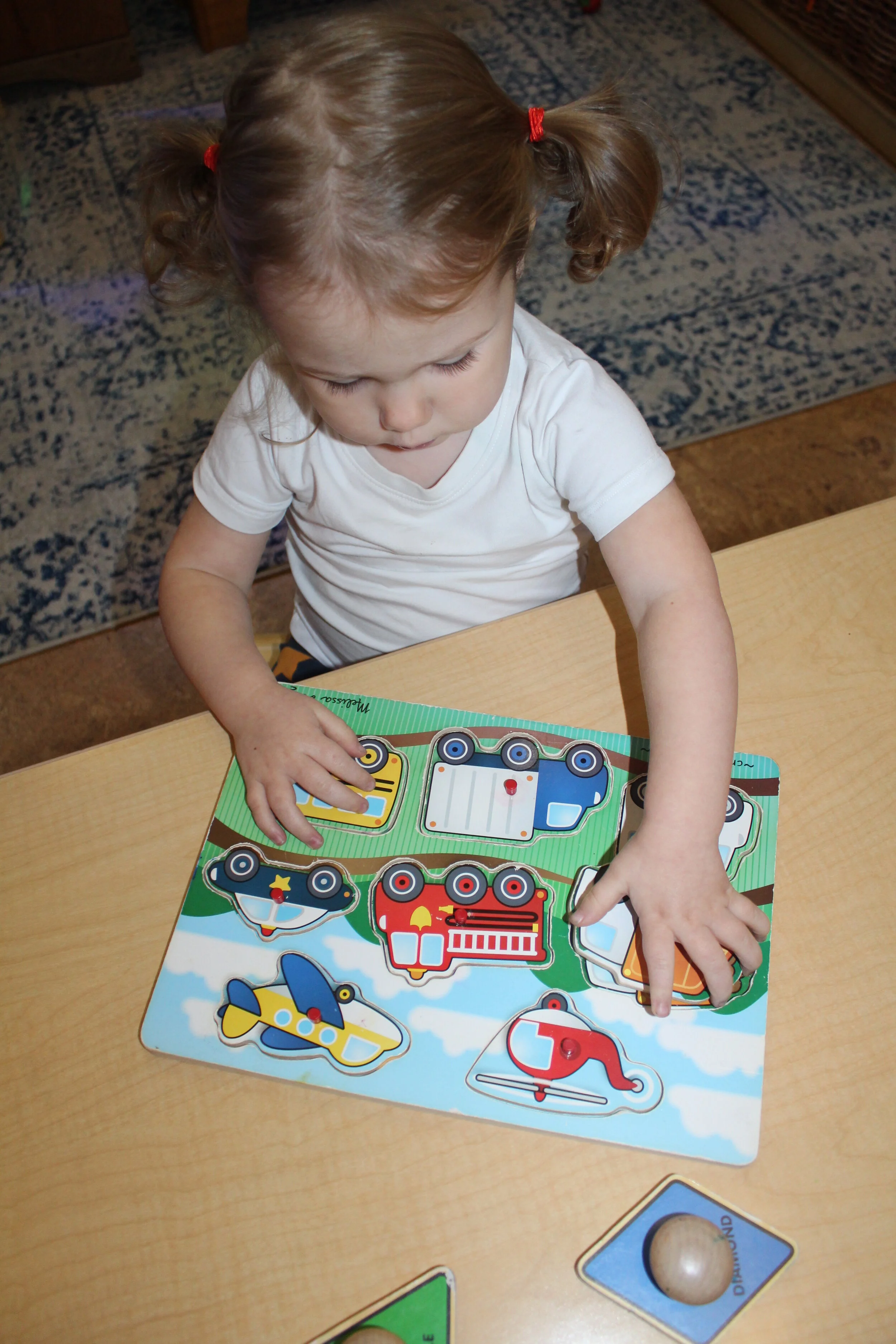   Part of the fun is letting little ones figure things out for themselves. In the baby and toddler years, it’s all about tactile and sensory experiences as well as understanding size differentiation and object recognition. 