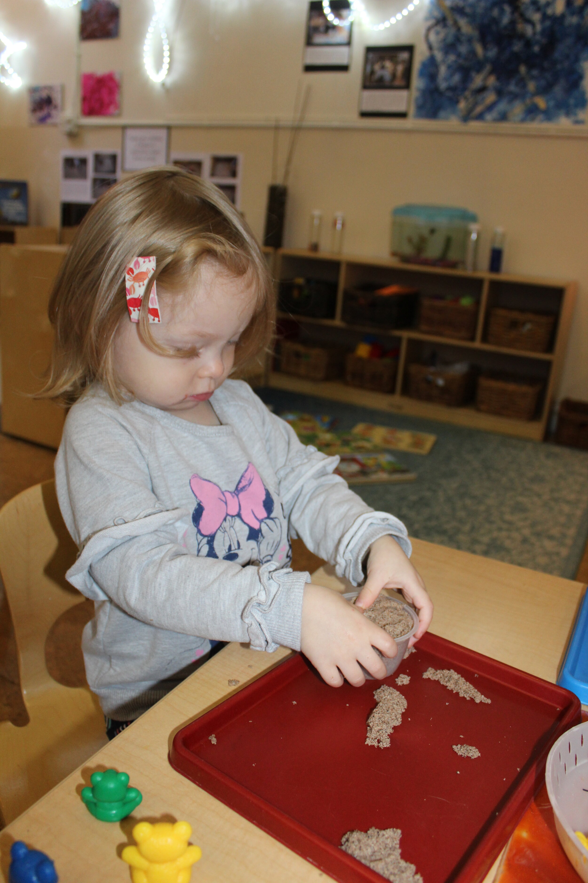   Teagan : "Sandra, where is the spider!"   Sandra : "I do not know. Maybe it left the room!"   Teagan:  "No! There it is!" 