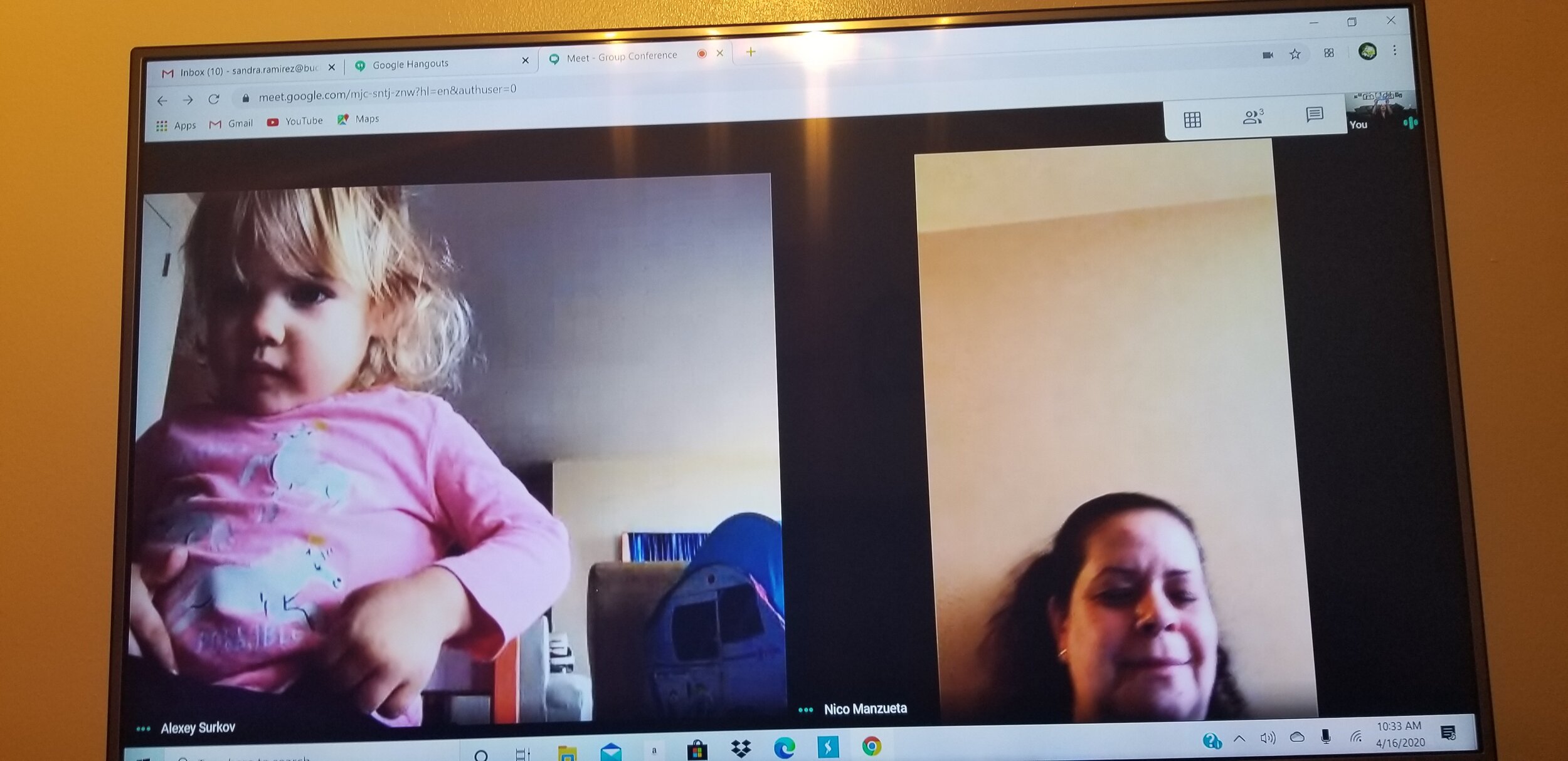  Alexandra was showing her teachers, the unicorns on her blouse. As we said, good-bye Alexandra, she said, “See you soon!” 