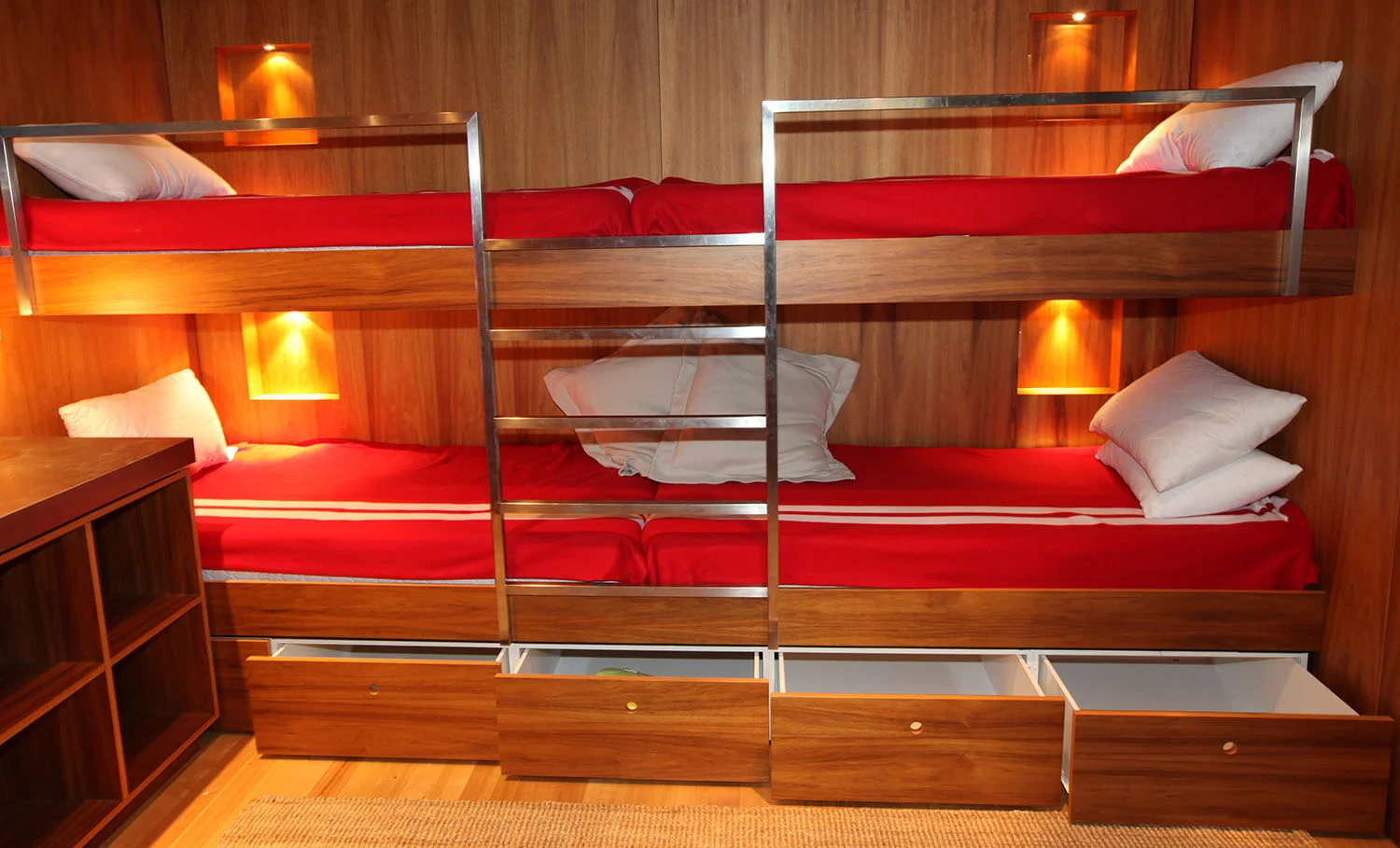 Australian Blackwood bunks with drawers at a holiday home