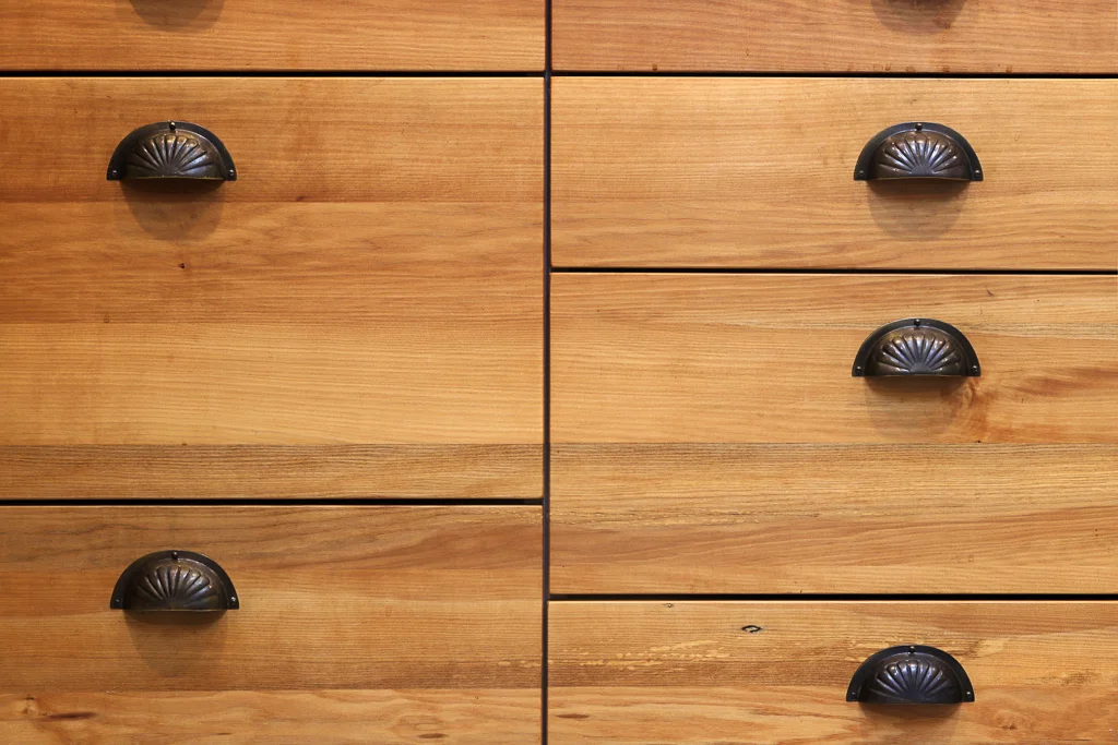 Different size drawers made from milled native timber