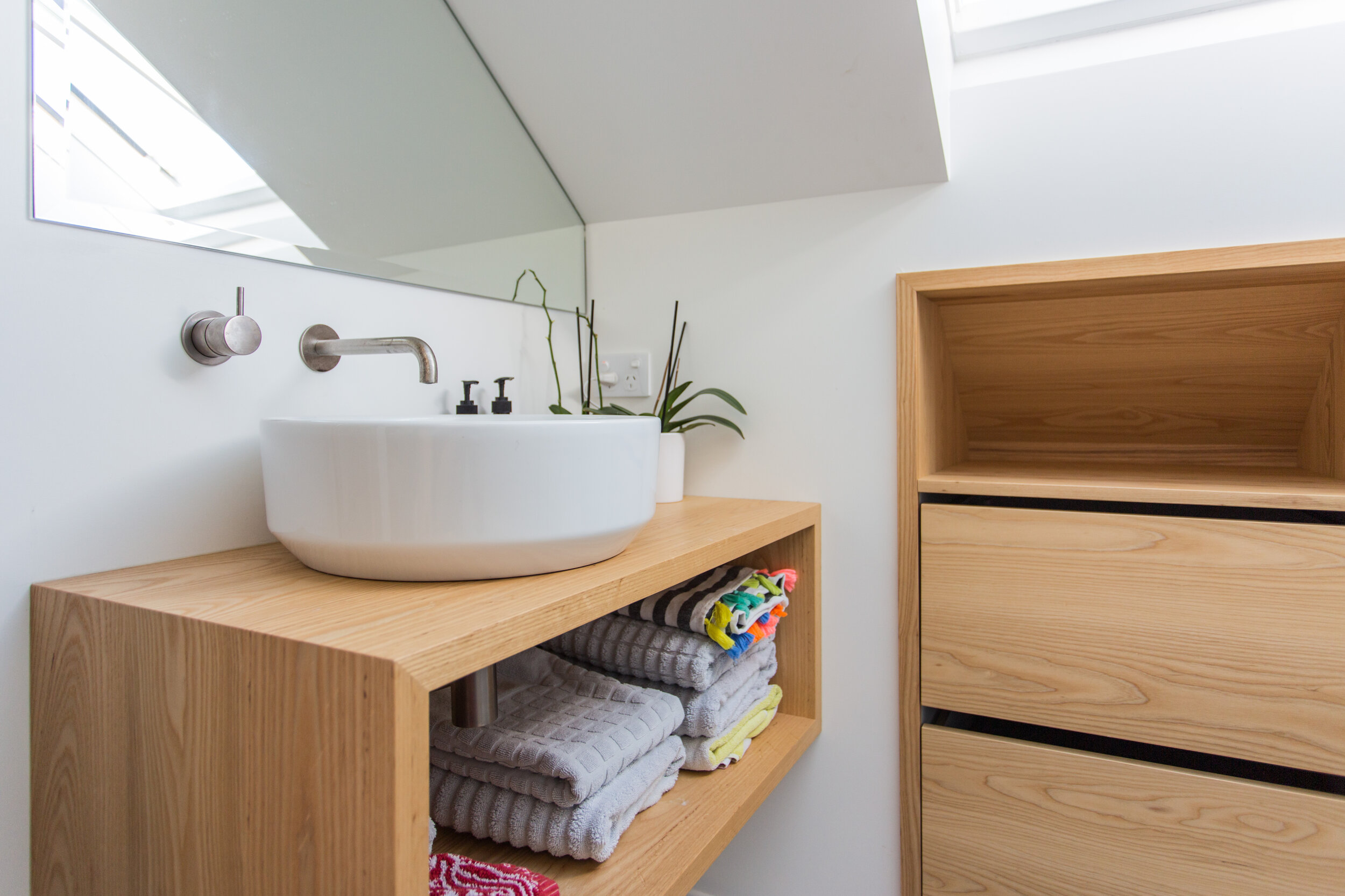 American ash vanity unit and cabinet
