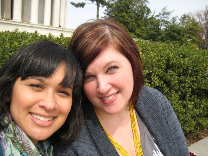 Heather (right) and me (left) at the Jefferson Memorial, Washington D.C., April 2011. 