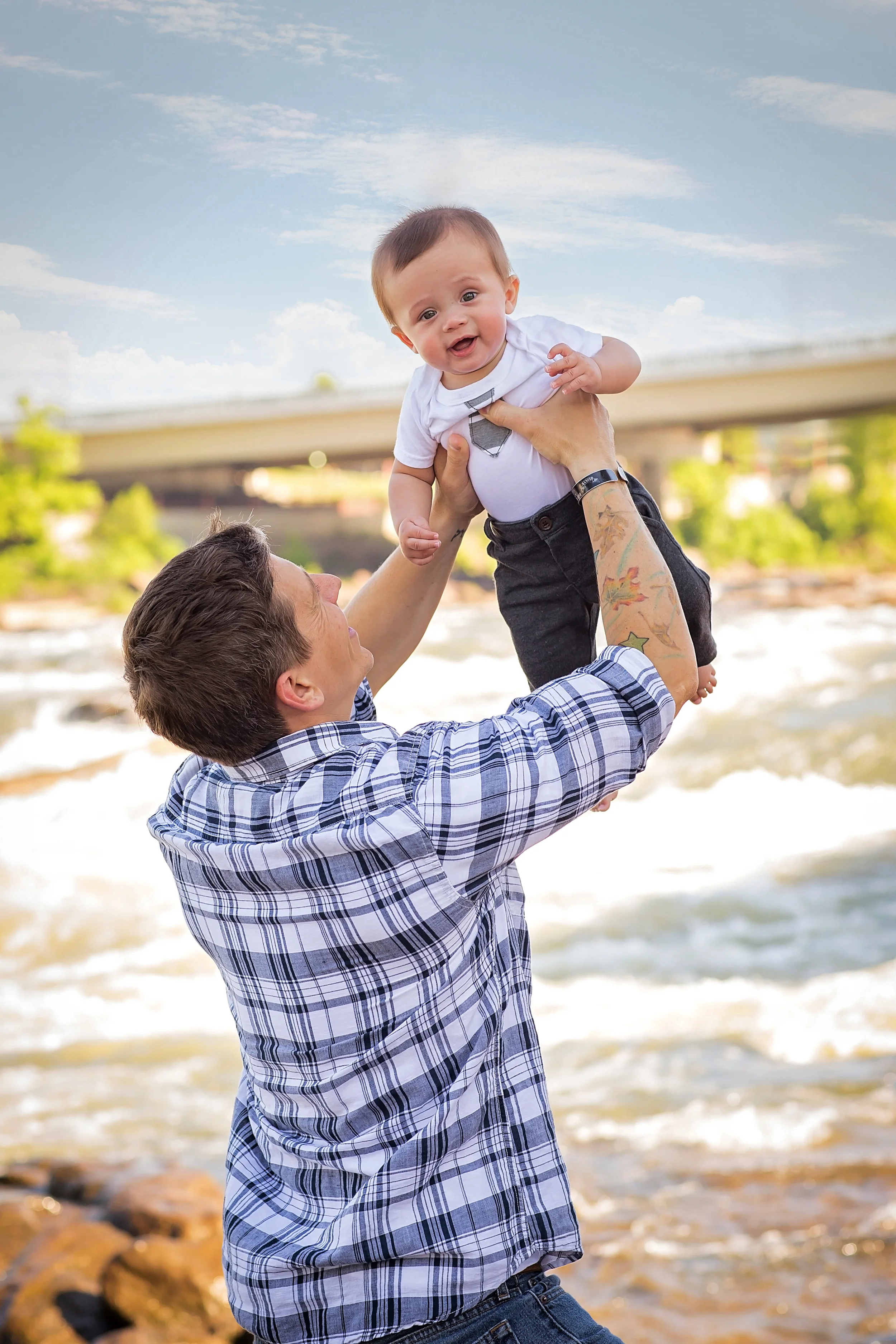 Josh and our son last year before the tattoo removal process began.
