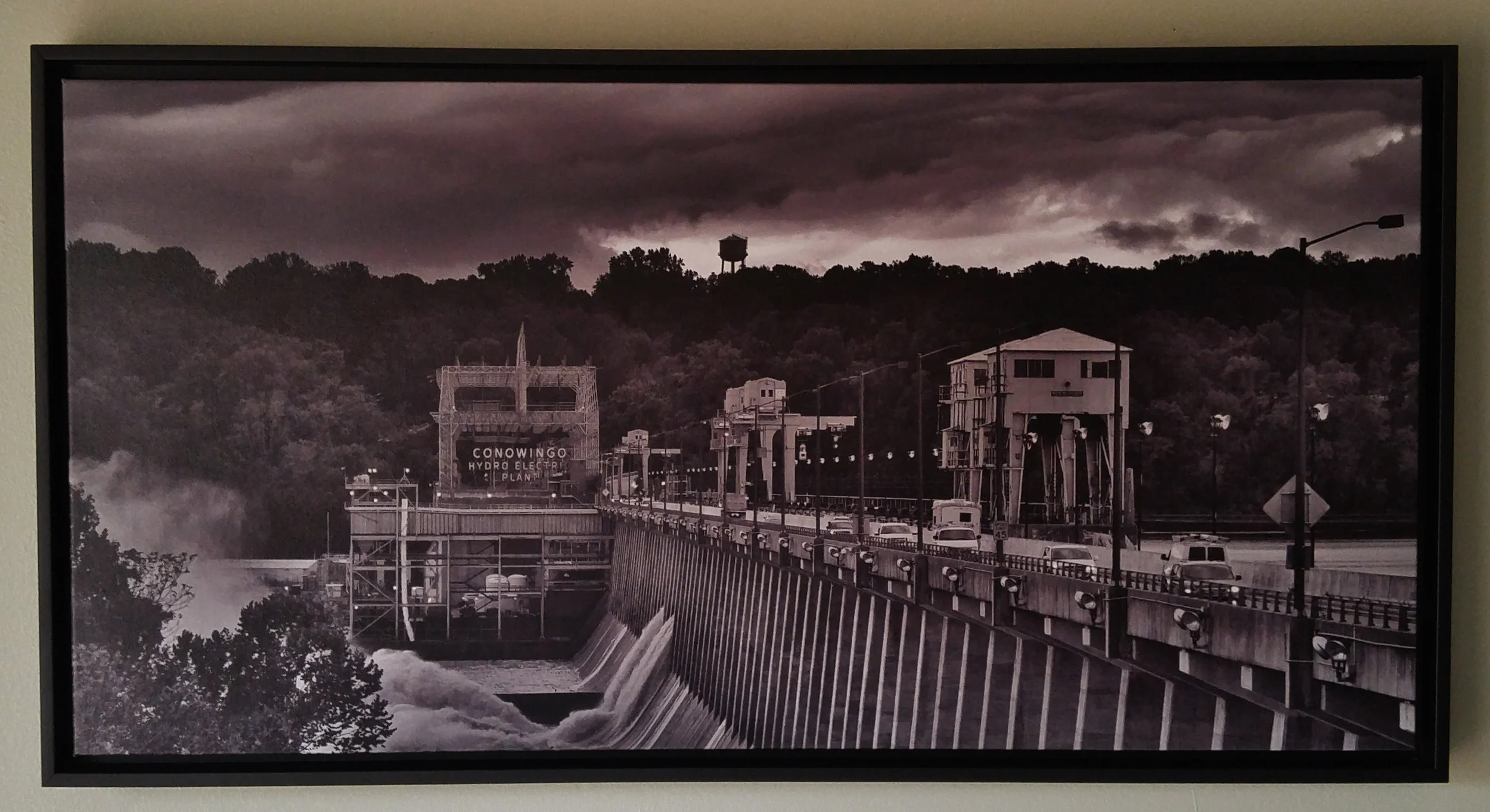 Conowingo Dam (#4) 32" x 16" Stretched/17.5" x 33.5" Framed