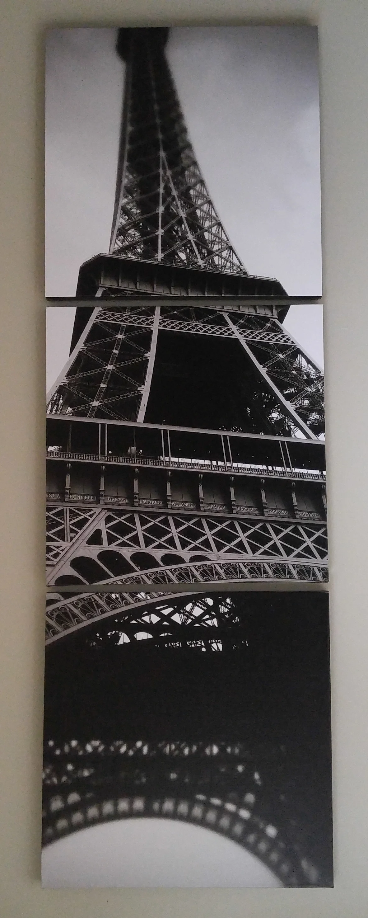 The Eiffel Tower (#6) 20" x 60" 3 Panel Stretched