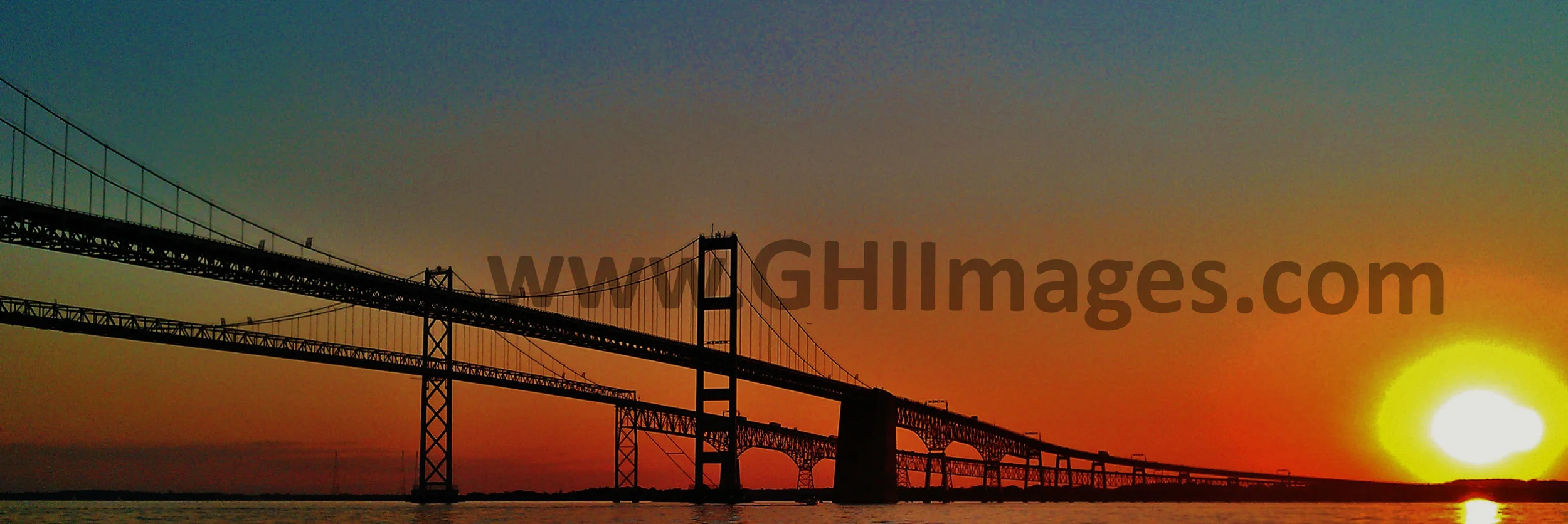 Chesapeake Bay Bridge Sunset (#1) off Sandy Point near Annapolis, MD