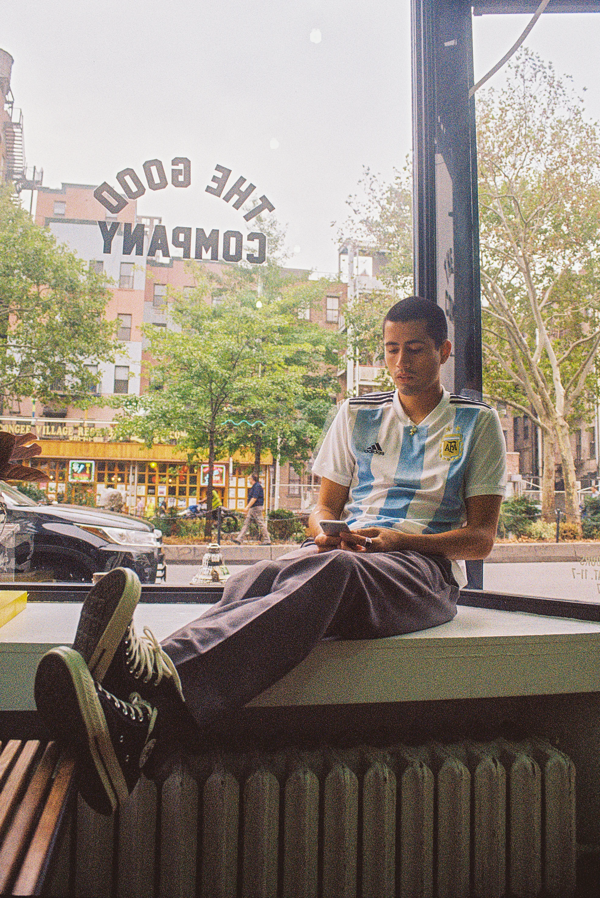 Julian hanging out at The Good Company