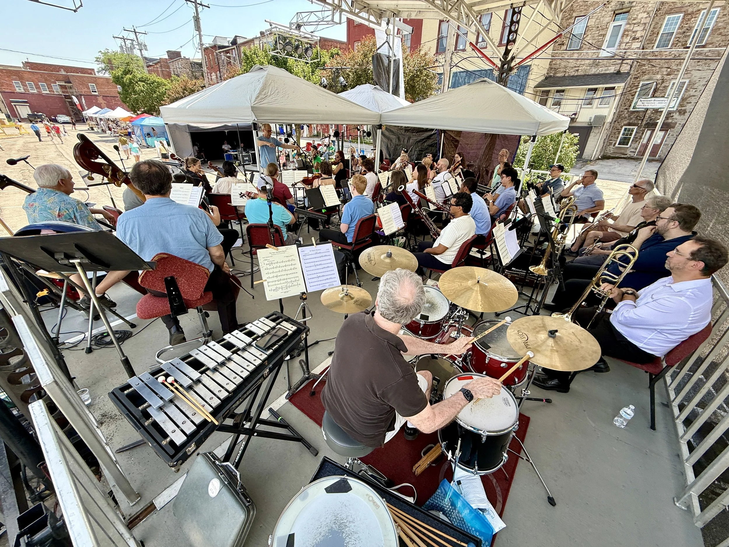 Albany Symphony musicians during rehearsal in Medina, NY on July 2, 2025