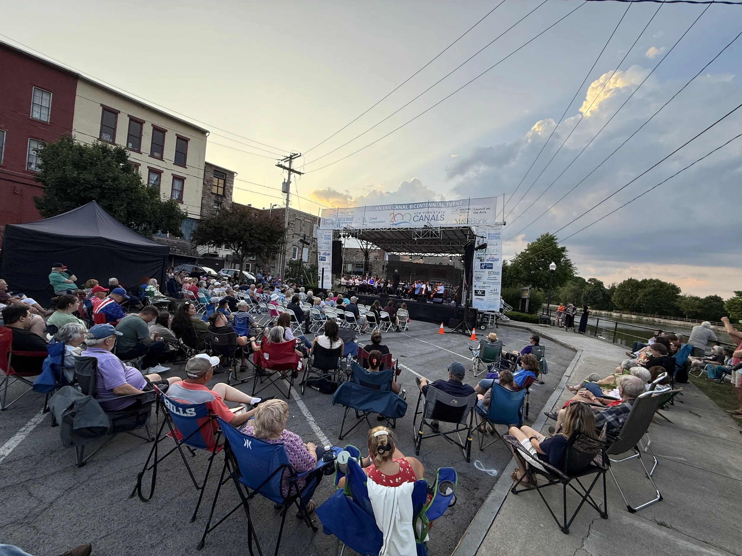 Residents of Medina, NY celebrating the kickoff of Water Music NY: More Voices on July 2, 2025