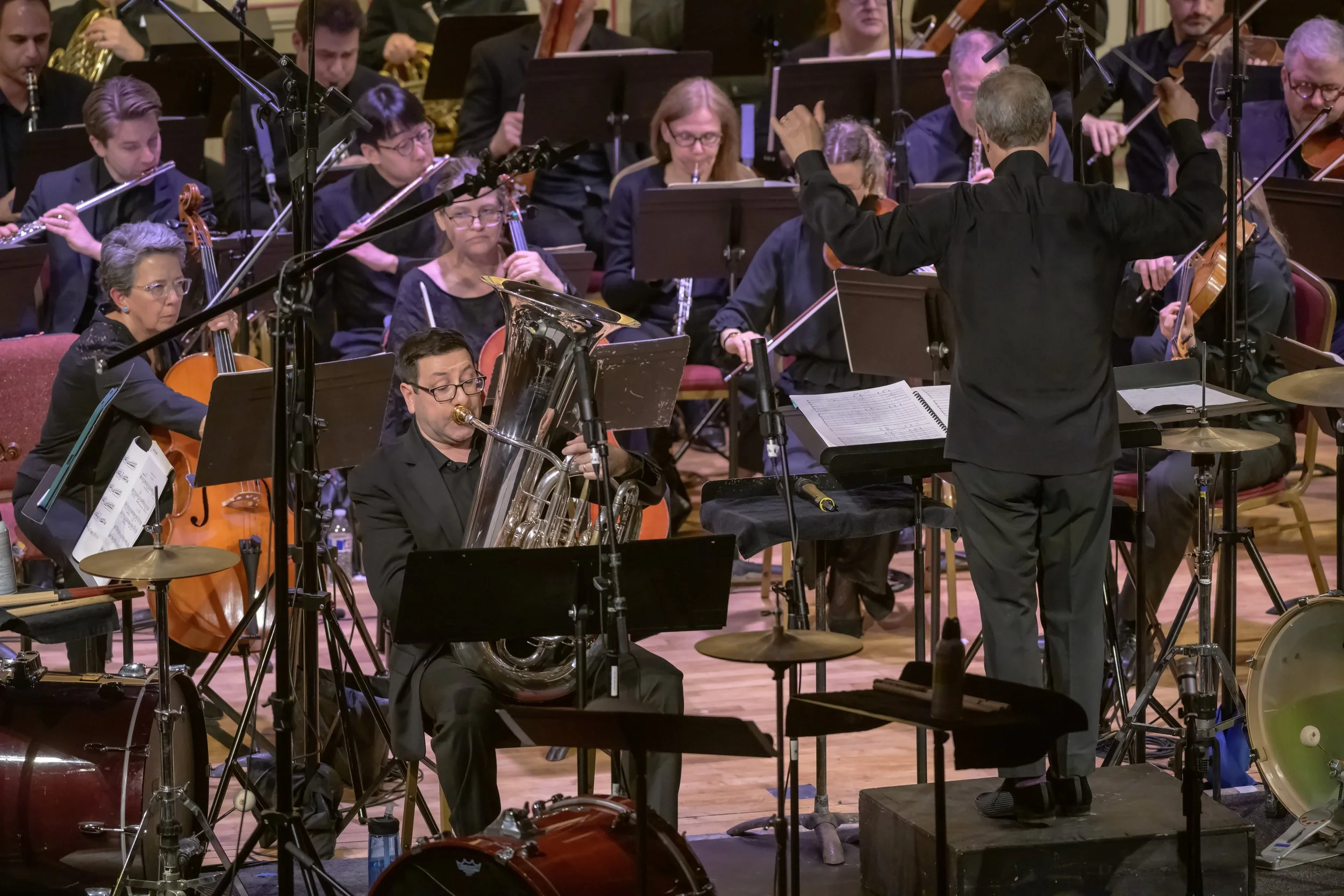  Photos from the recorded performance of  Re(new)al, Next Week’s Trees,  and  Higher Ground,  Concerto for Tuba at the Troy Savings Bank Music Hall on April 13, 2024. Photo Credit: Gary Gold Photography 