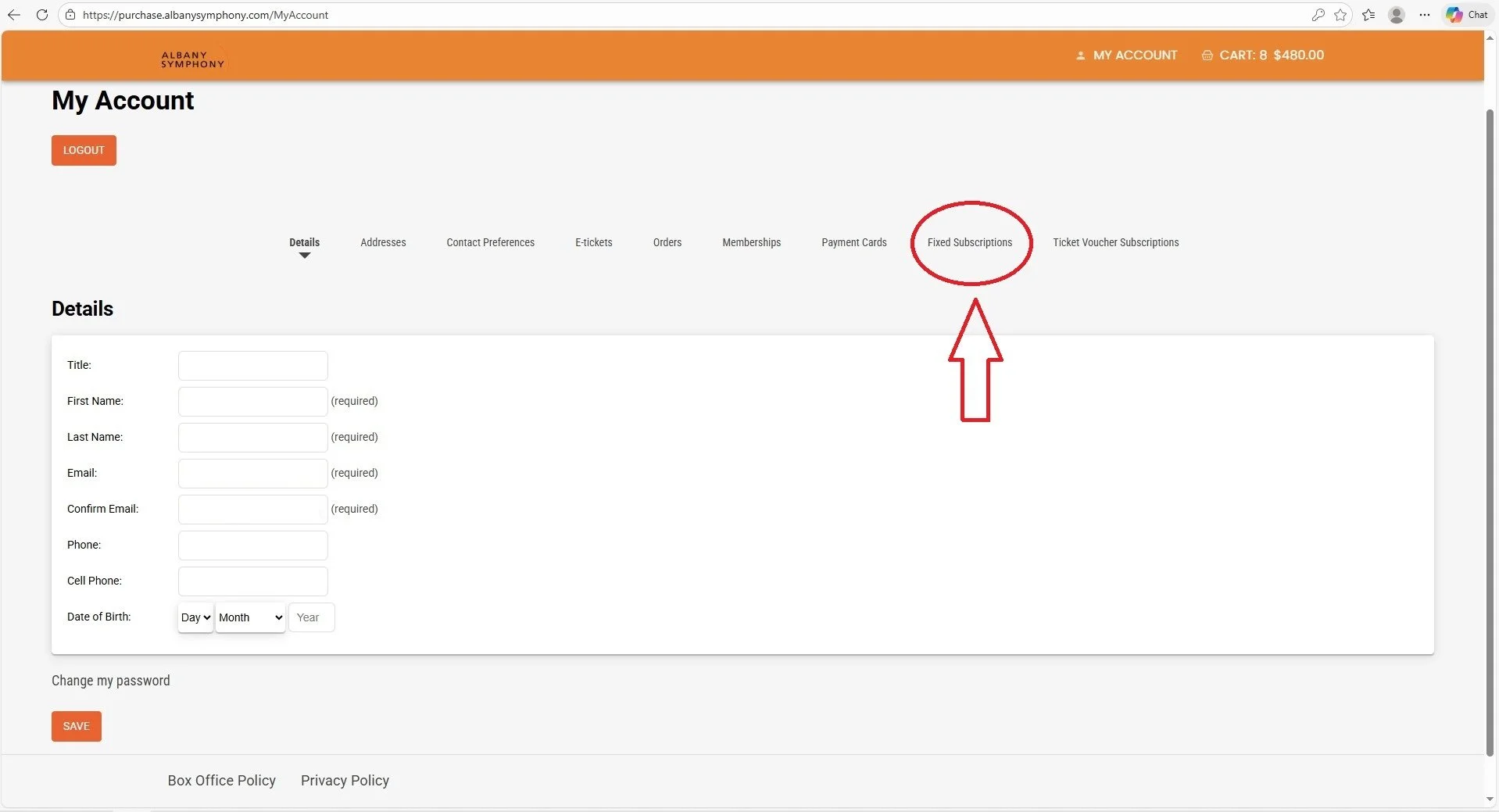 Step 2) Navigate to the Fixed Subscriptions tab
