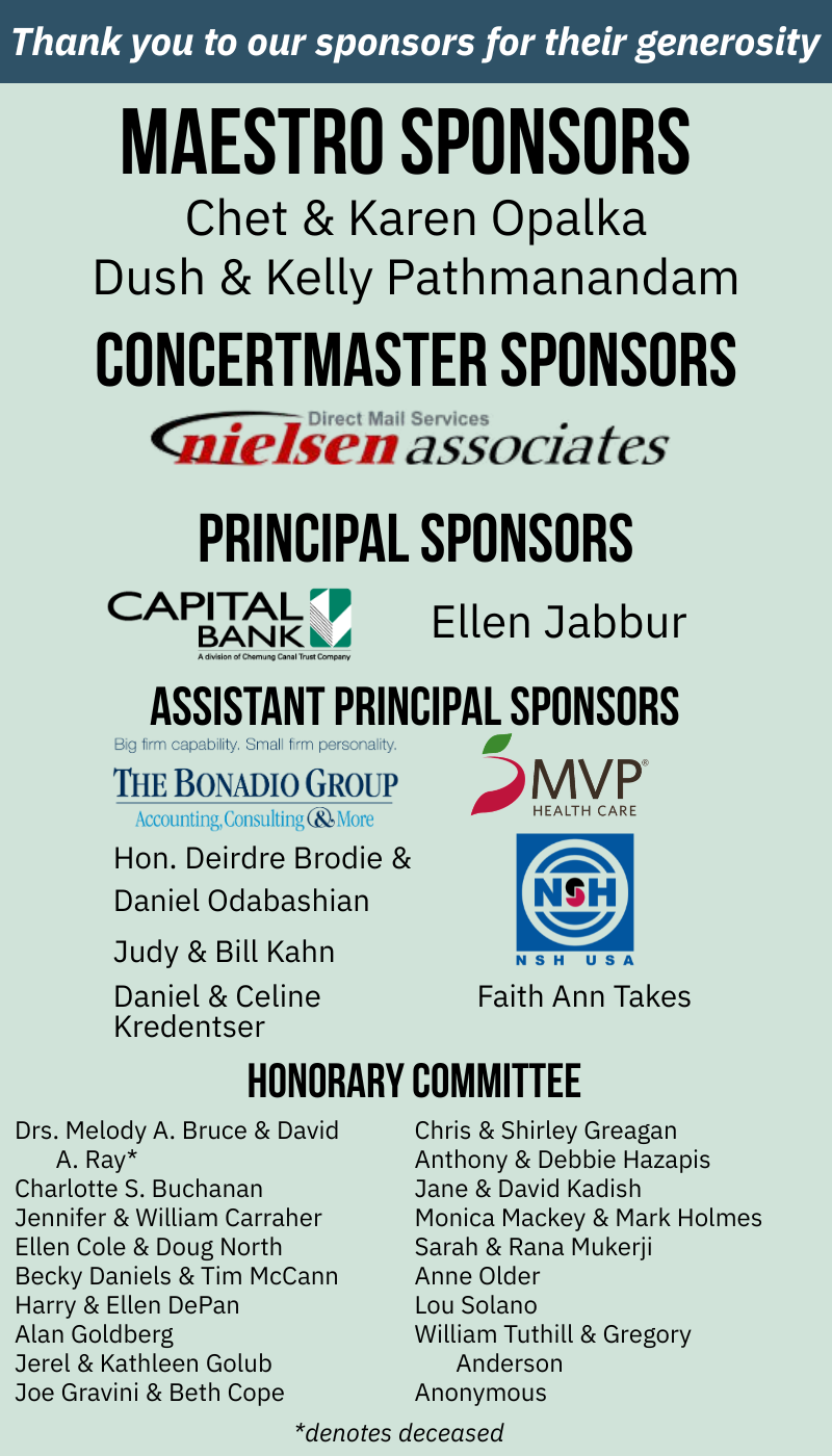 Thank you to our sponsors for their generosity