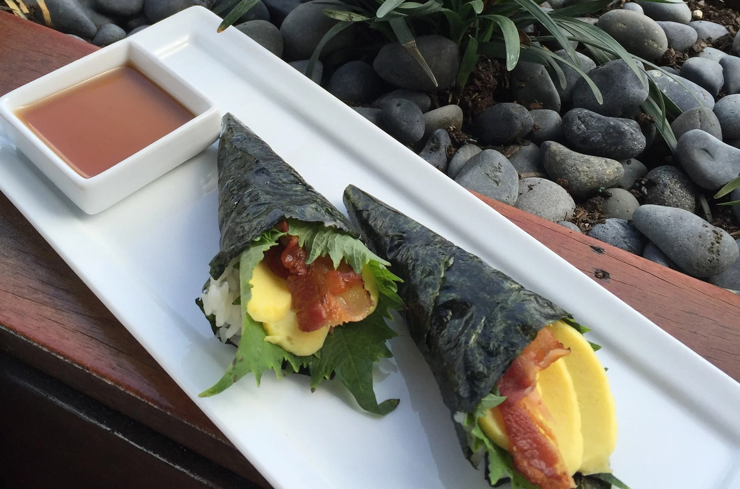 The Bacon and Egg Handroll.