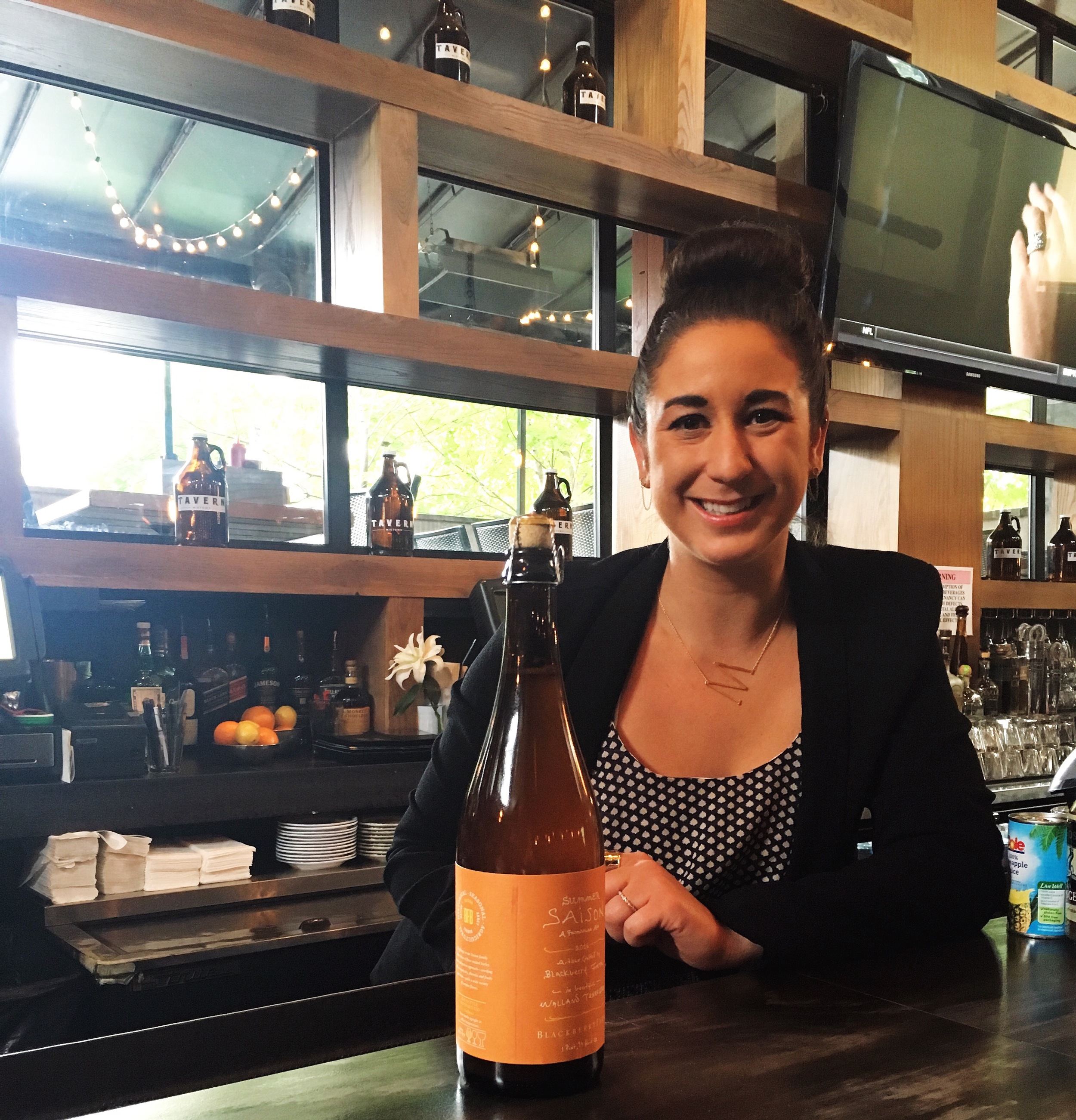 Madeline with a Blackberry Farm Saison.