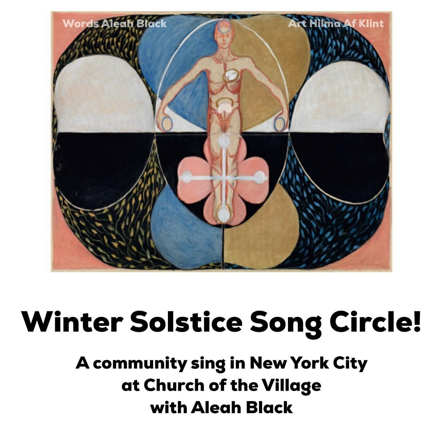 Hello loves! As you maybe know, I hold song circles in NYC on all the solstices and equinoxes. I&rsquo;ve been doing it for years and they just get more special with time. Please bring loved ones or come alone! I can&rsquo;t wait to see you. 

Thank 