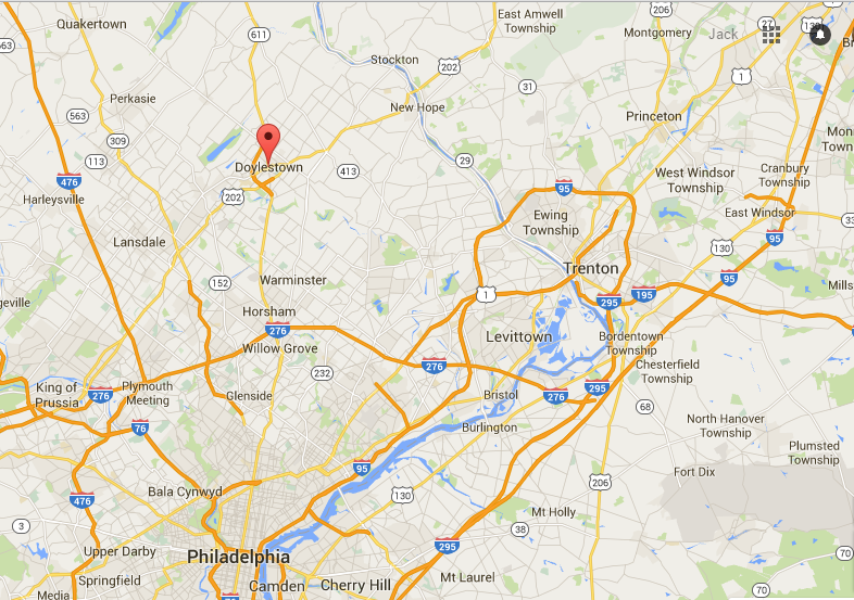 Pictured: A quiet hamlet in the middle of nowhere. As long as nowhere means Trenton, NJ and Philly.