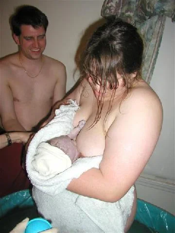 Only a minute old - Fresh from my body into my arms. 