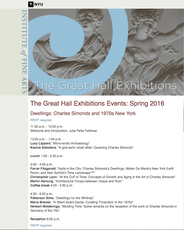 Charles Simonds Symposium at the Institute of Fine Arts