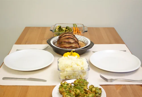 Carrots Sautéed in Garlic and Balsamic Brussel Sprouts Simple Thanksgiving table setting. For the carrots, I sautéed them in butter and garlic. Brussel Sprouts were tossed in olive oil with salt and pepper. baked and then tossed in balsamic vinaigrette. 