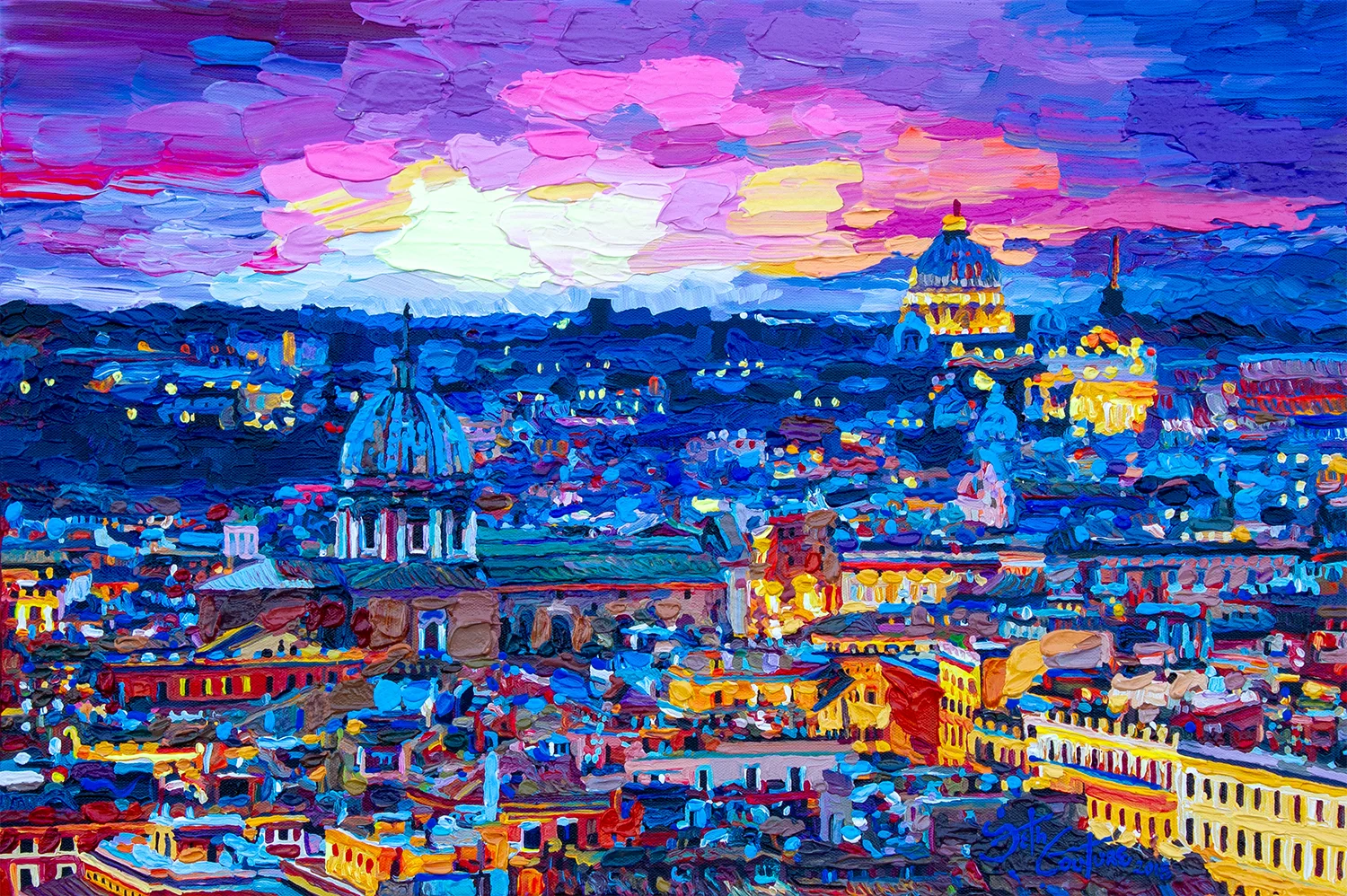 Metropolitan Rome at Sunset