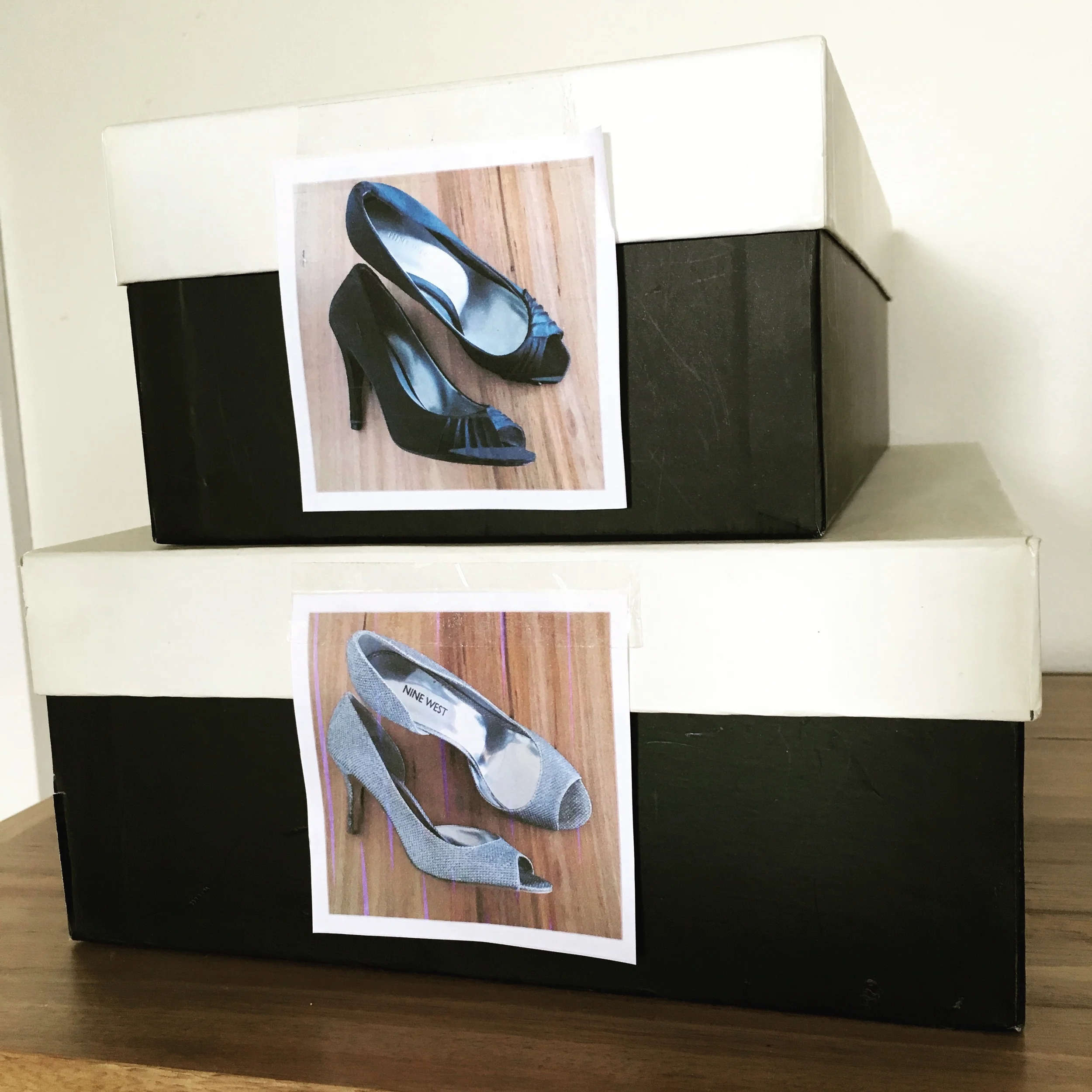You only need to take a quick glance to see what is in each shoe box. Image: The Organising Bee