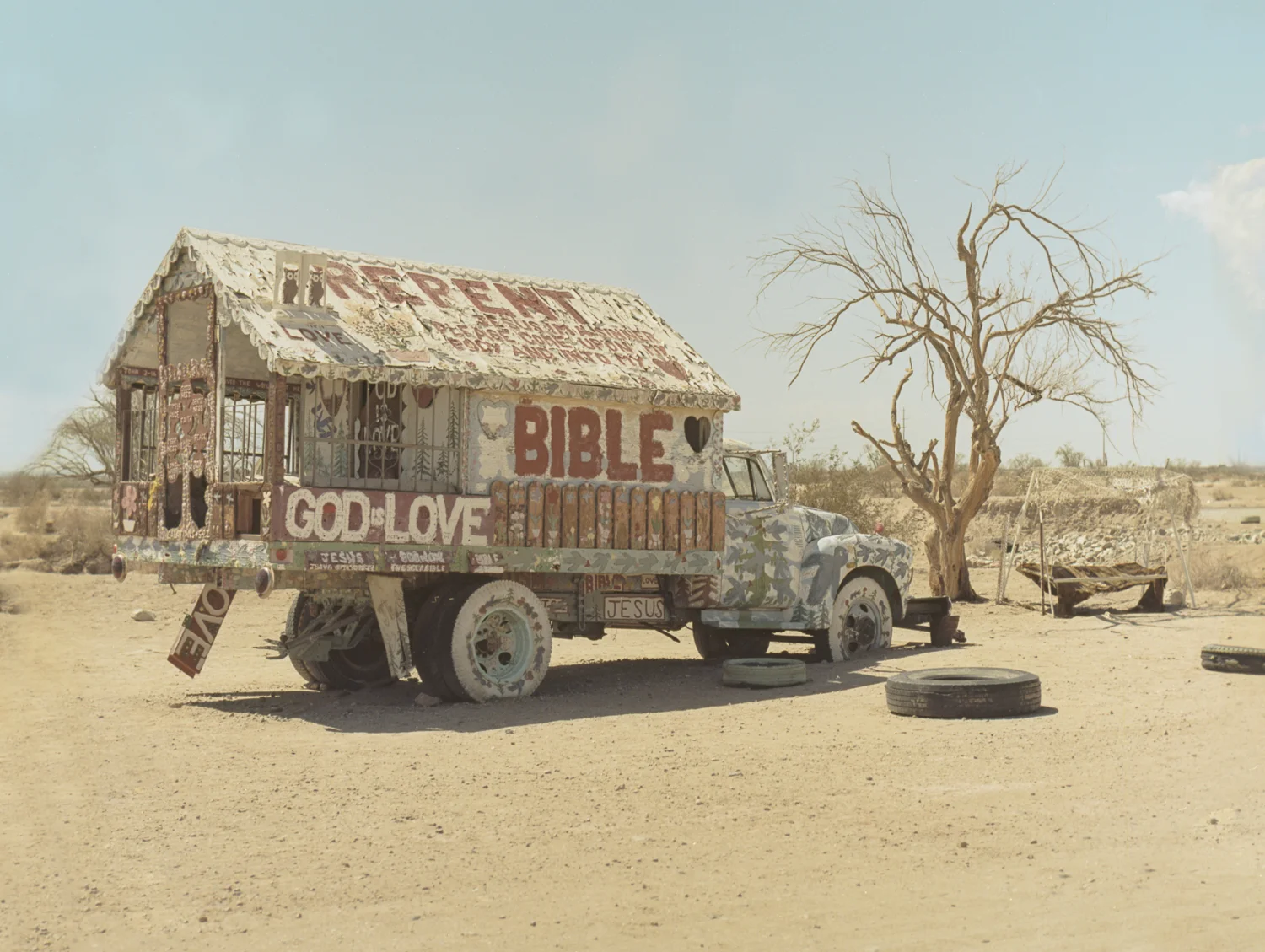 28 Aug 2016, Old Truck, Salvation Mountain, Niland, CA. Pentax 645, Ektar 100 @ 400, Developed (Unicolor) and Scanned by me.