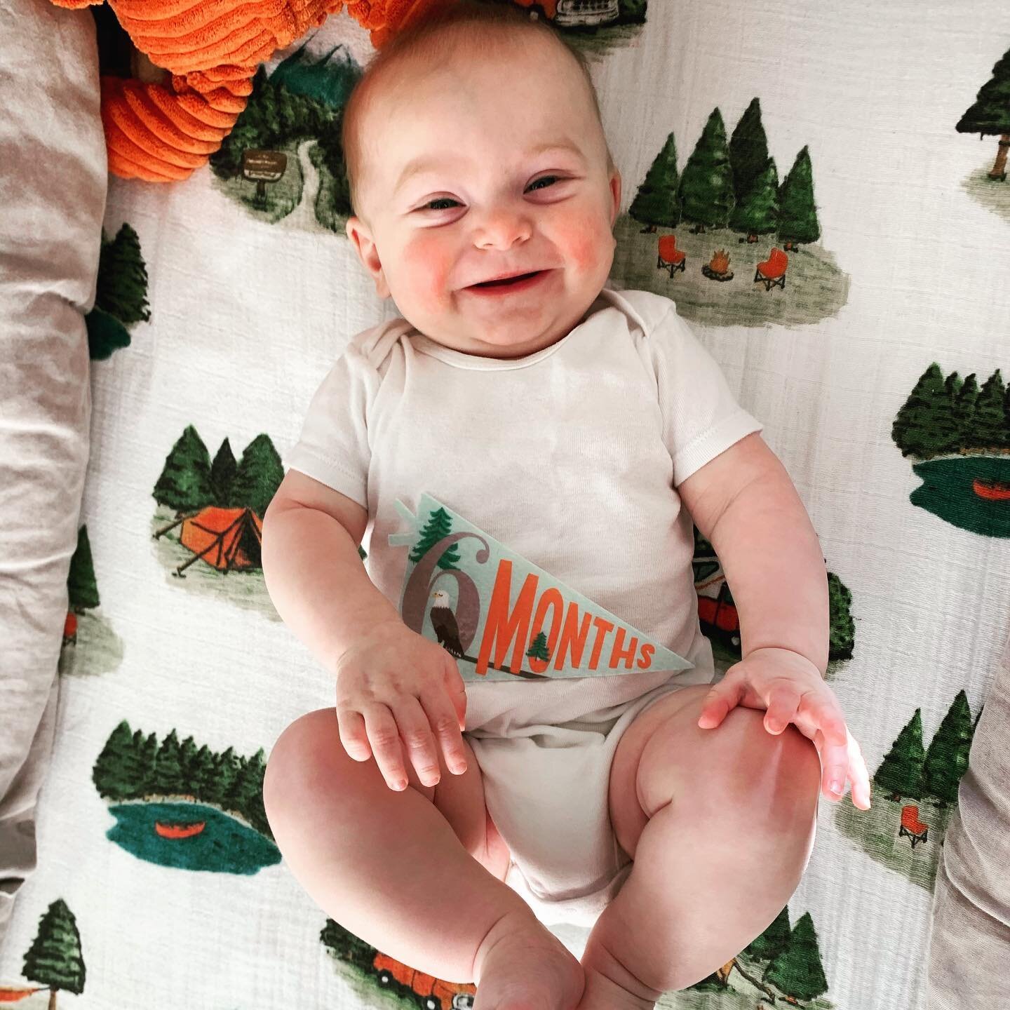 Weeks ago, in the midst of blizzards and busyness, this little love turned six months old. (We *did* somehow manage to take pictures on almost the right day for once.) 

He has two wild older siblings so I don&rsquo;t have time to tell you how amazin