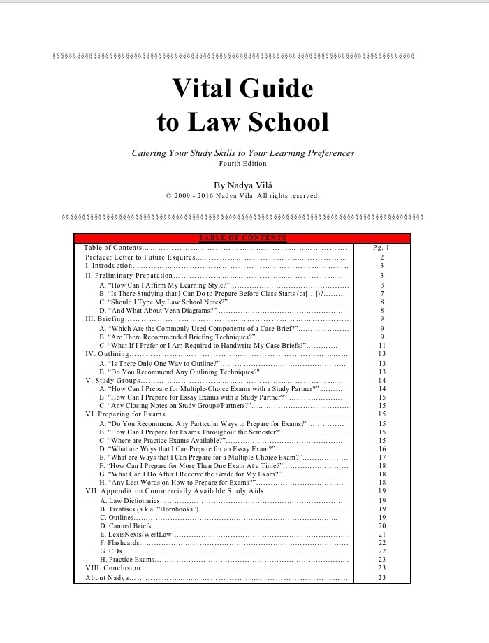 Vital Guide to Law School - Fourth Edition