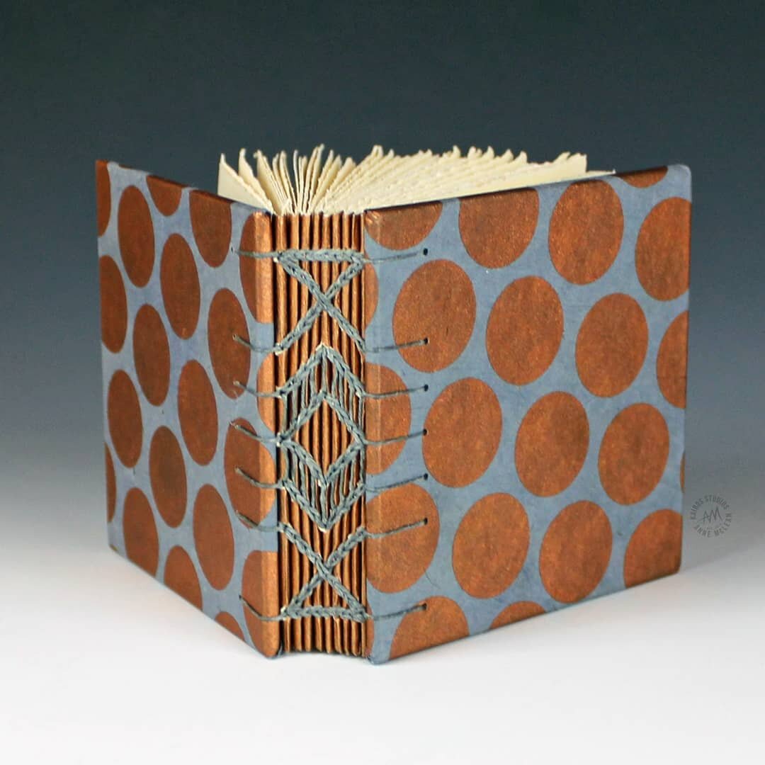 I'm only a little obsessed with this earthy and playful color combination.  Such beautiful warm and cool tones and just in time for the fall weather, too!

The book shown here is currently available at Cocoon Gallery.  Please contact @cocoongallerync