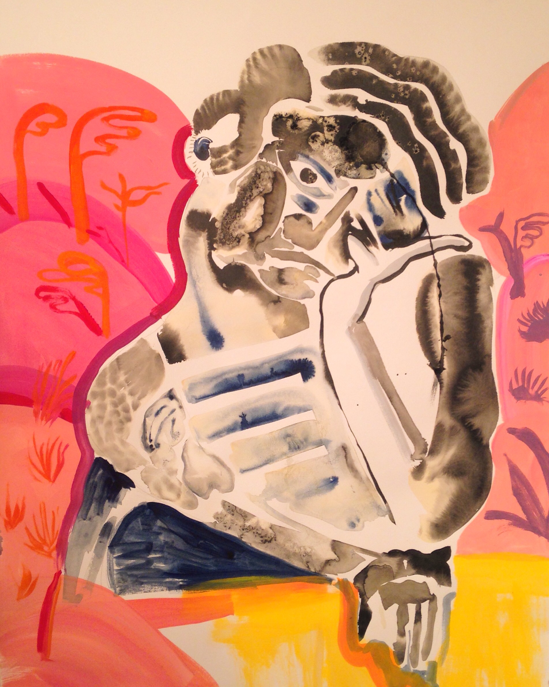   Money Worries   2015  gouache, flashe, charcoal on paper 