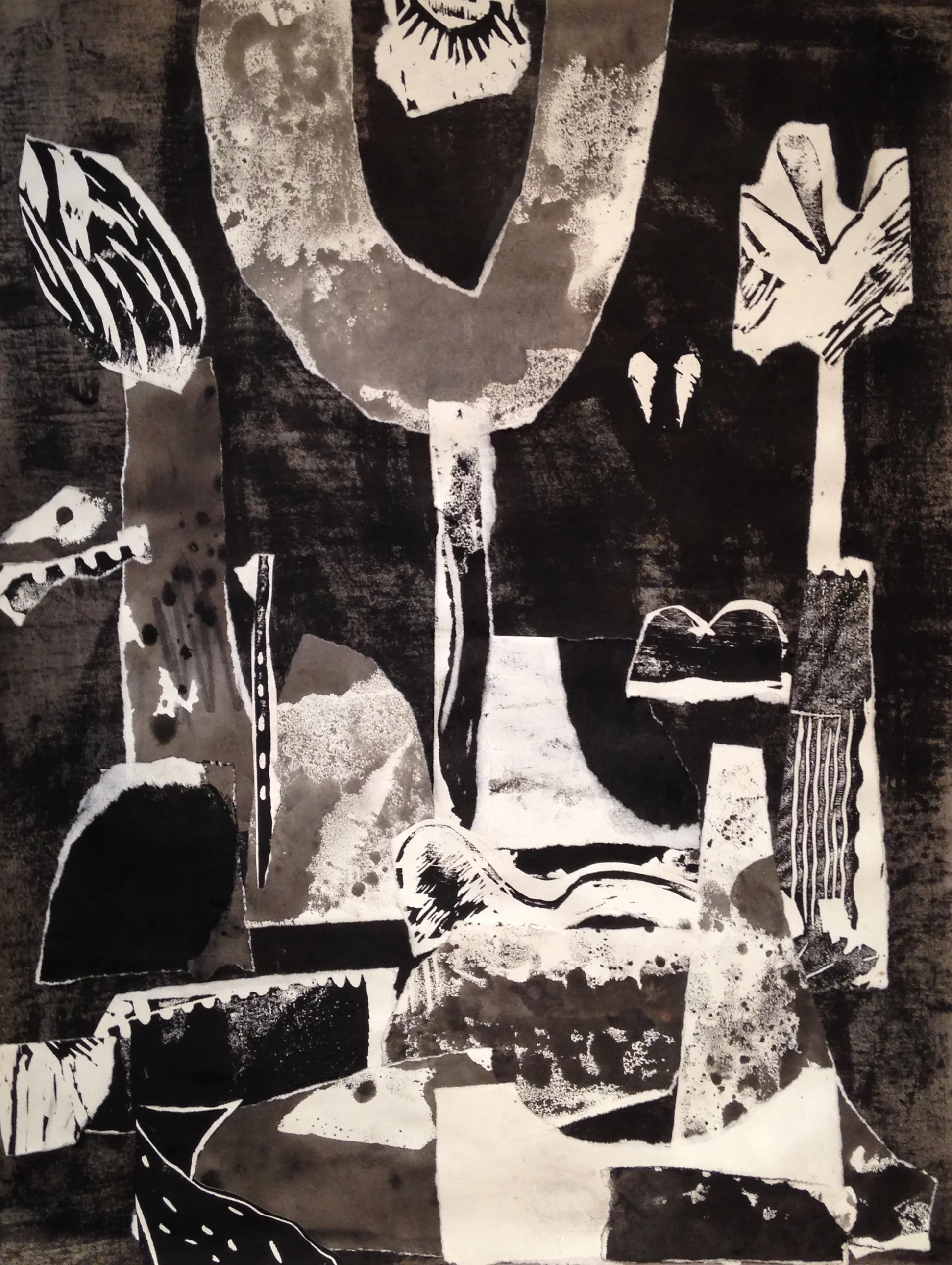 Garden Threshold 2016 ink, ink transfer, collage, on paper
