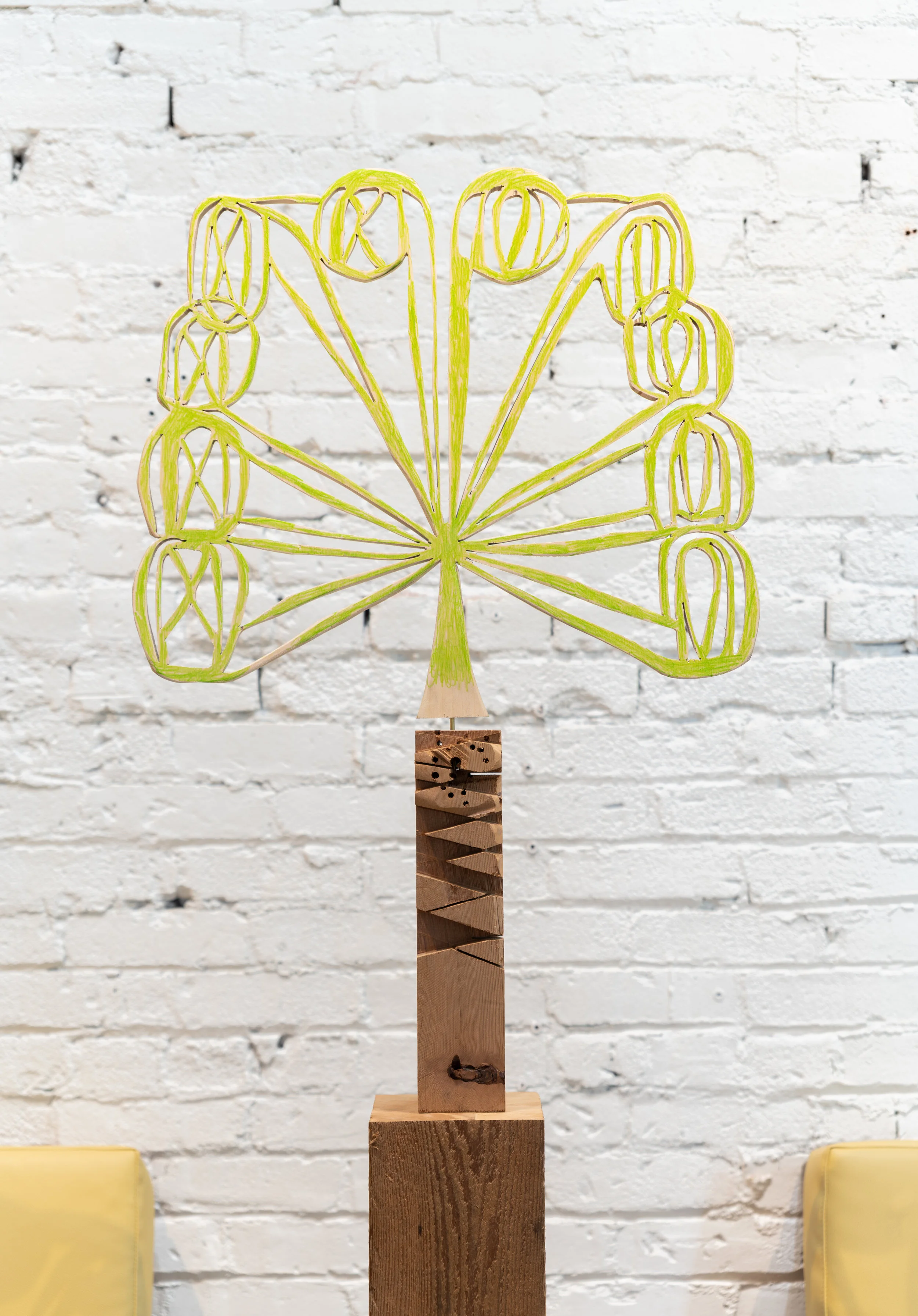 Untitled 2019 Birch ply, flashe, cedar, steel