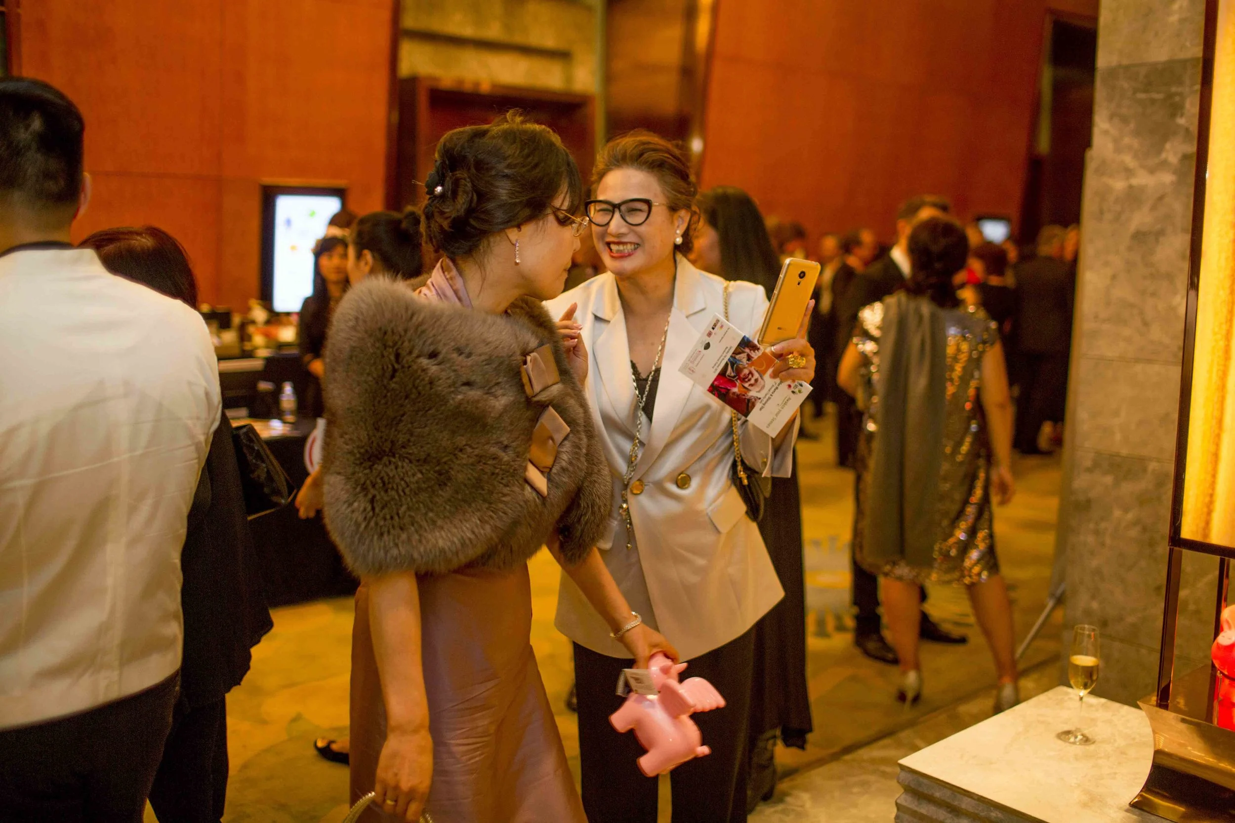 Wu Ching Ju delighted after the successful auction of one of her works - another operation made possible.